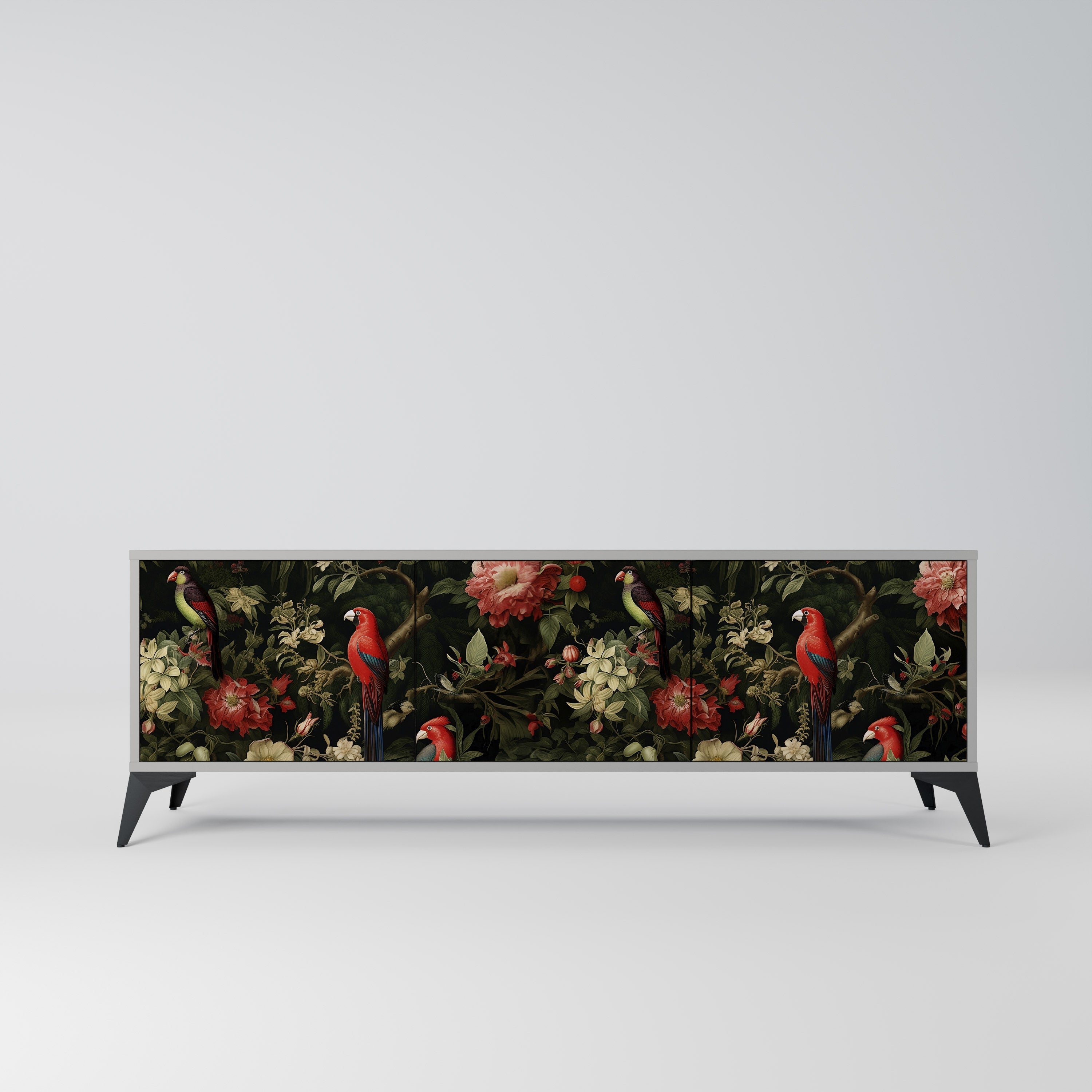 AVIAN GREENERY TV-Lowboard mit 3 Türen in Grau