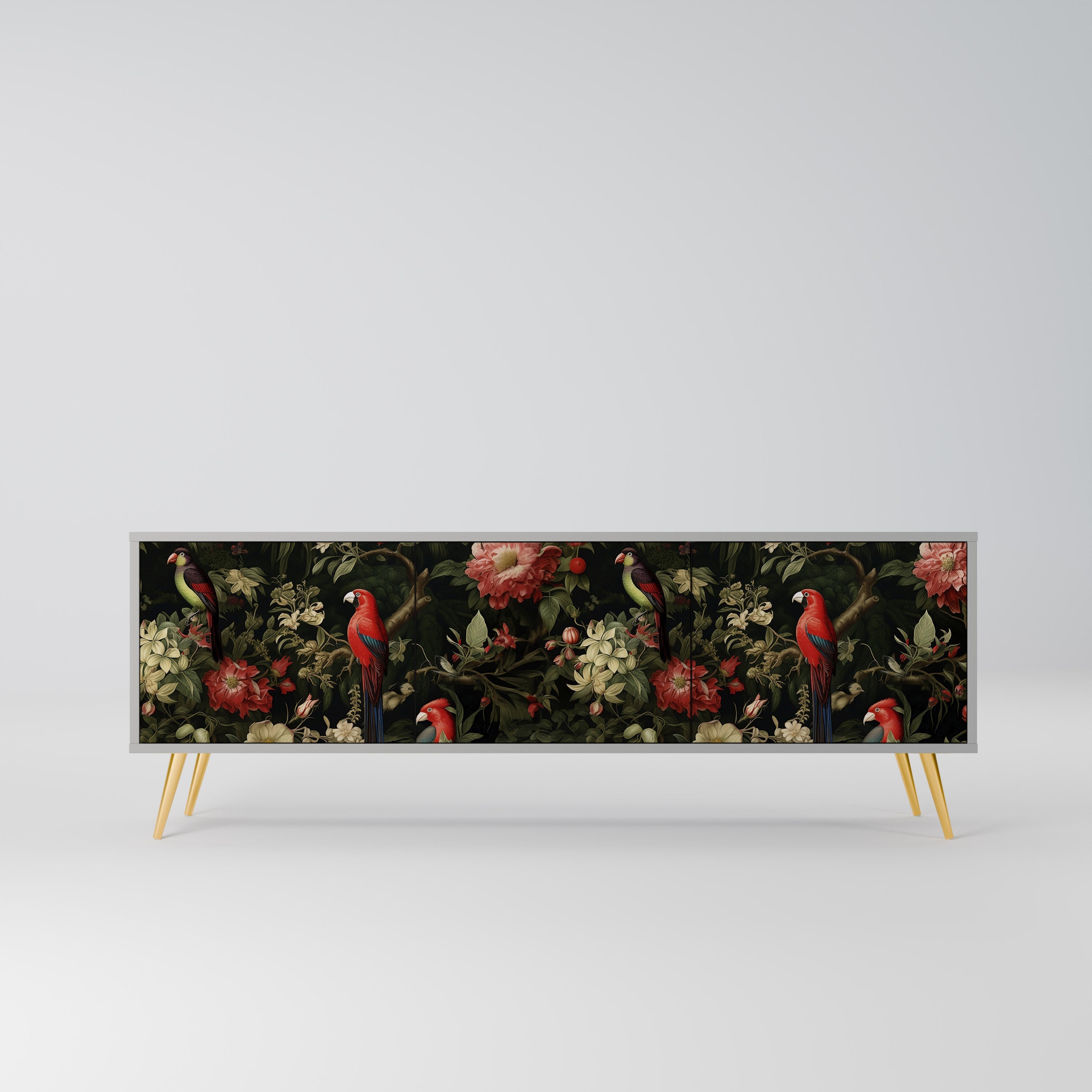 AVIAN GREENERY TV-Lowboard mit 3 Türen in Grau