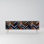 VIBRANT PATCHWORK TV-Lowboard mit 3 Türen in Grau