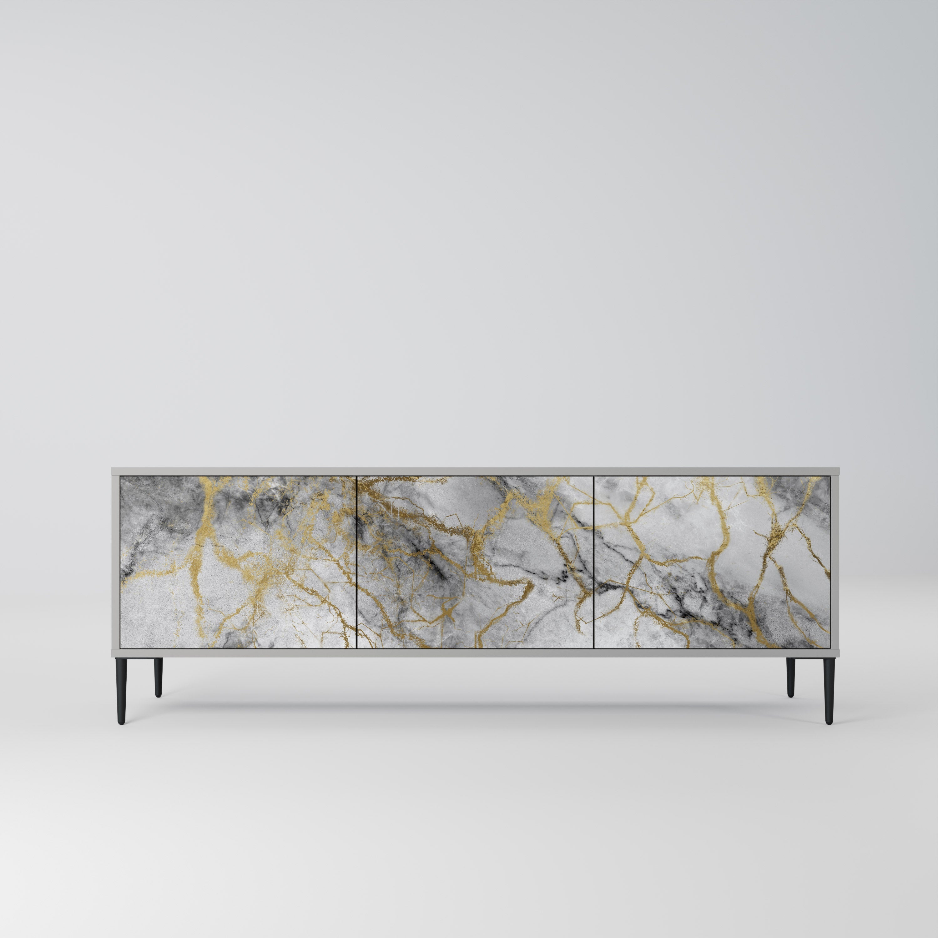 TIMELESS GLIDE TV-Lowboard mit 3 Türen in Grau