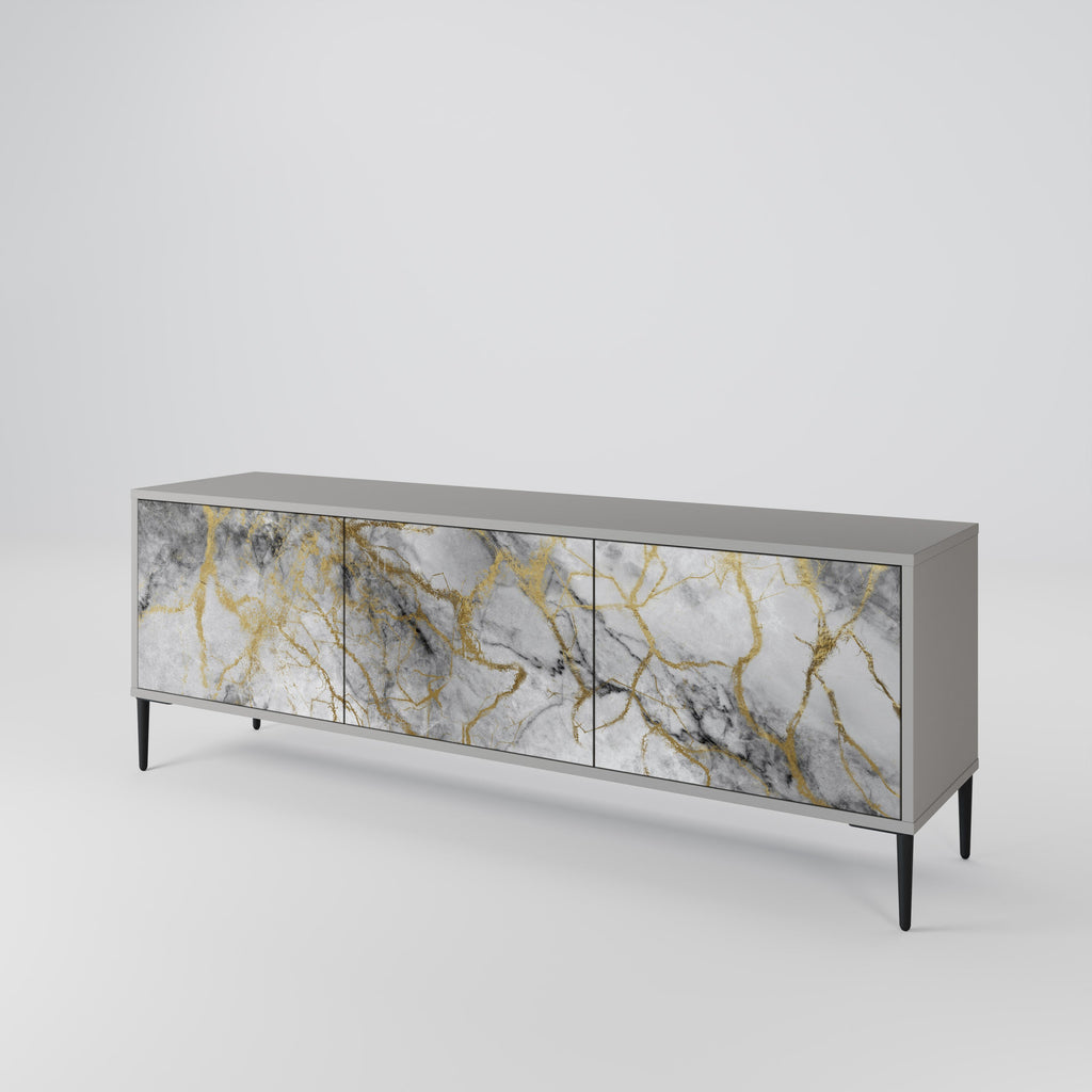 TIMELESS GLIDE TV-Lowboard mit 3 Türen in Grau