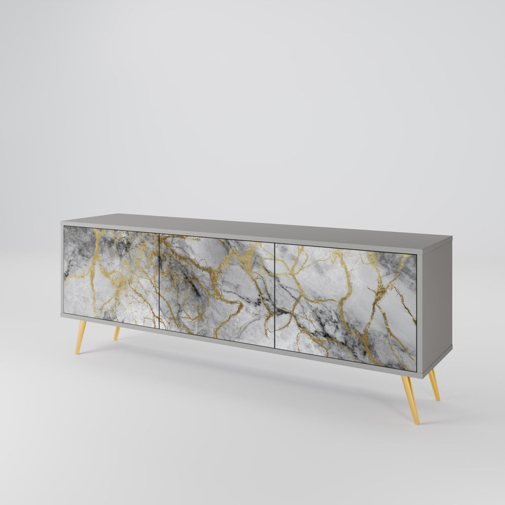 TIMELESS GLIDE TV-Lowboard mit 3 Türen in Grau