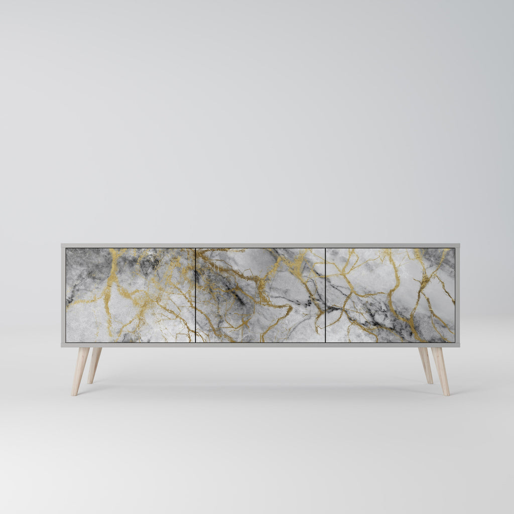 TIMELESS GLIDE TV-Lowboard mit 3 Türen in Grau