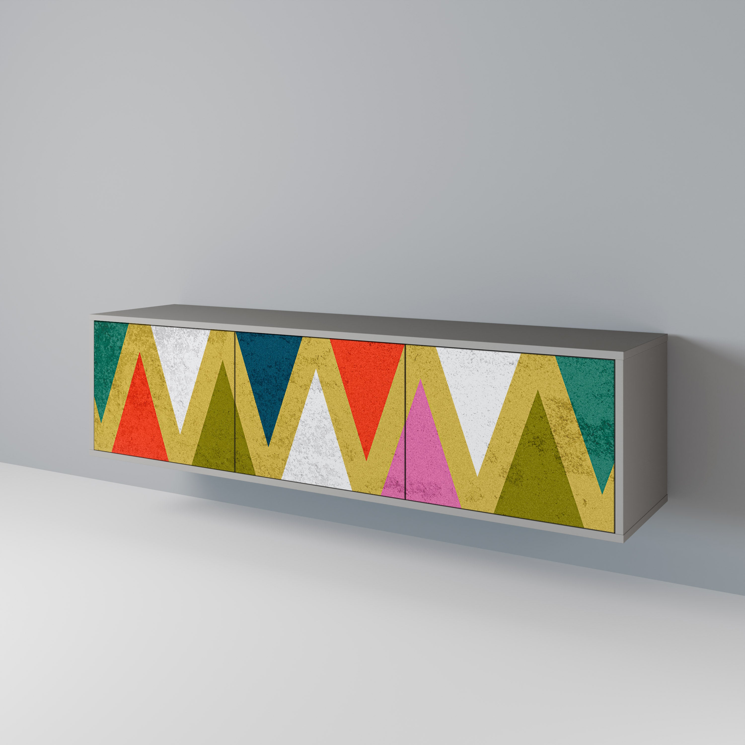 COLORFUL TRIANGLES 3-türiges TV-Lowboard