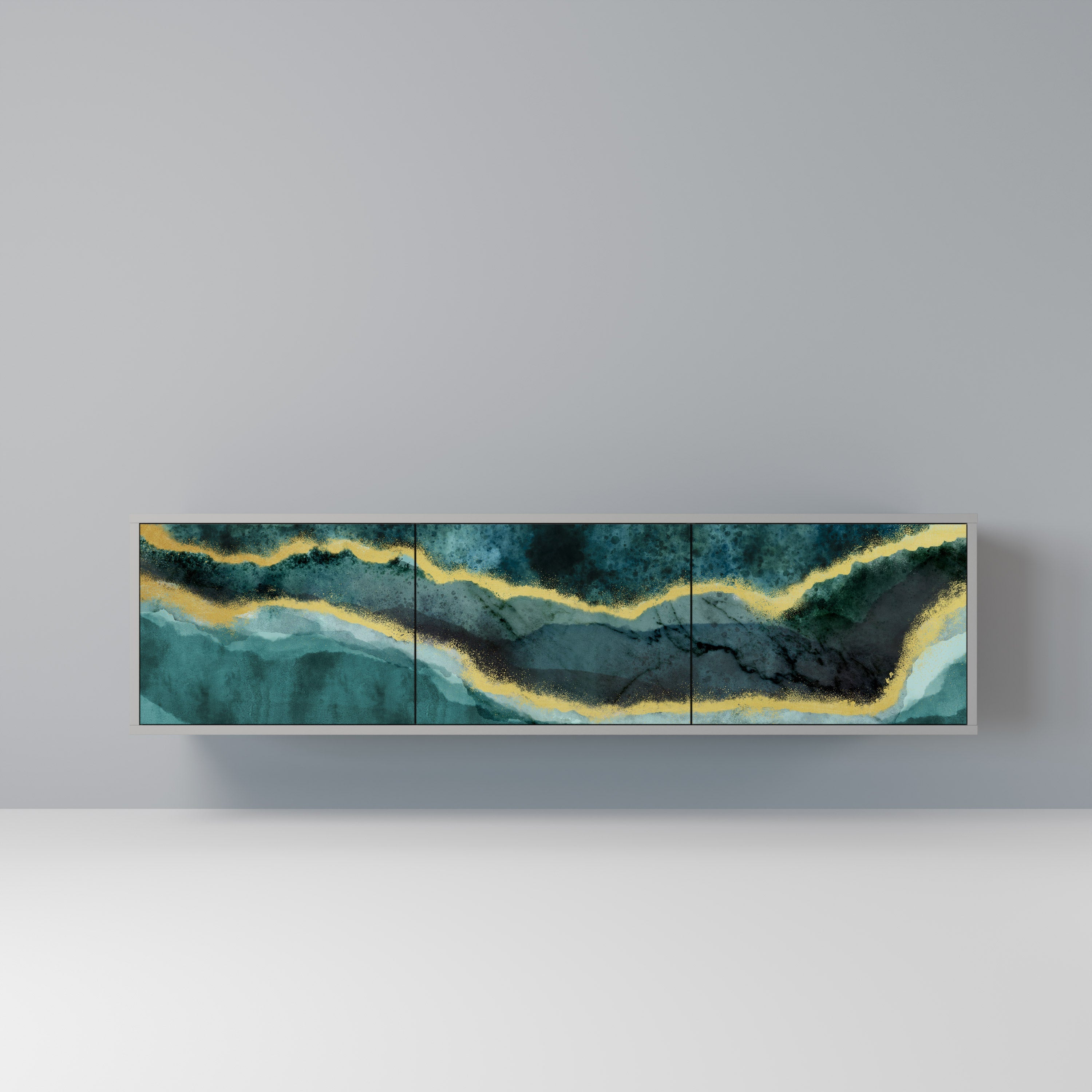 GOLDRUSH ODYSSEY TV-Lowboard mit 3 Türen in Grau