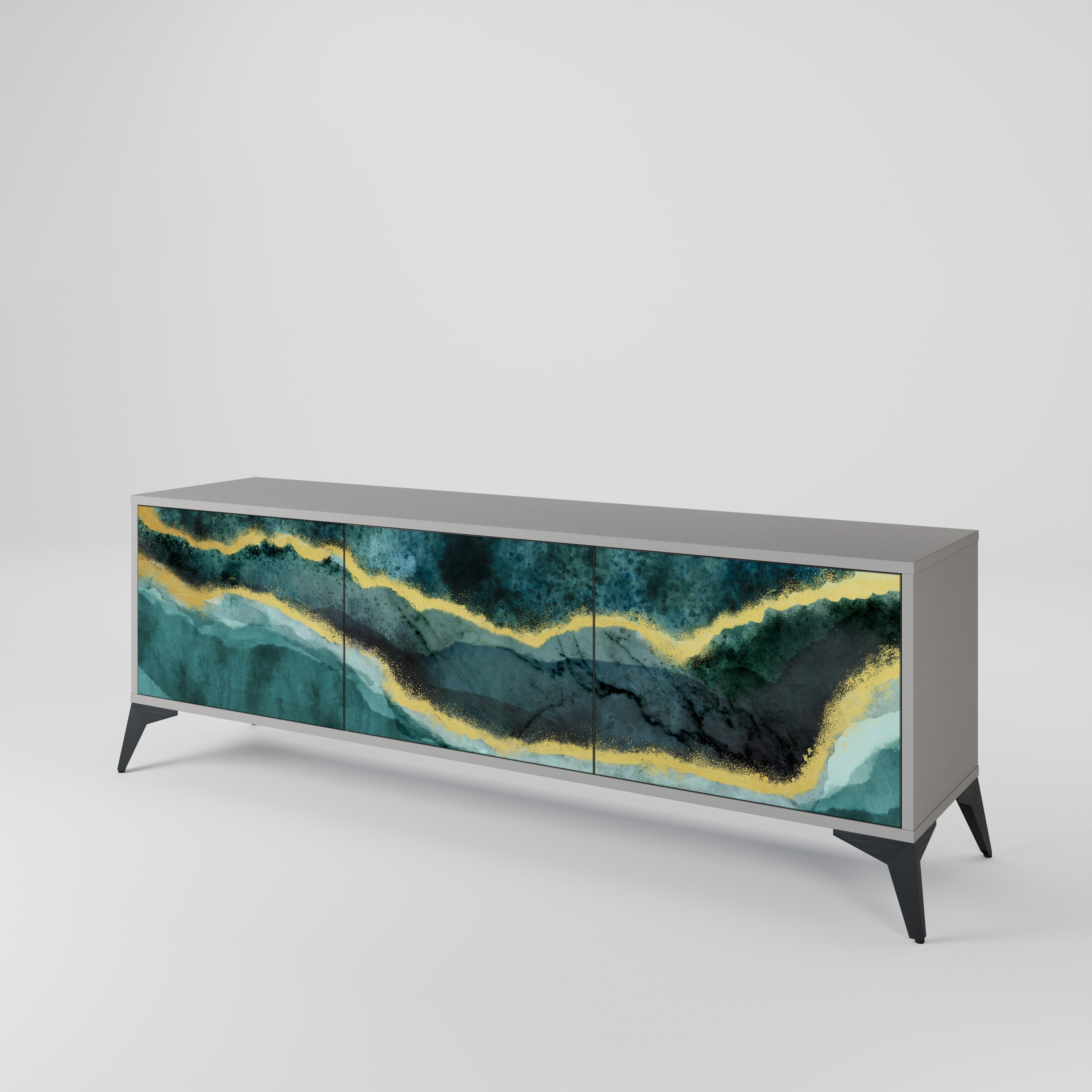 GOLDRUSH ODYSSEY TV-Lowboard mit 3 Türen in Grau