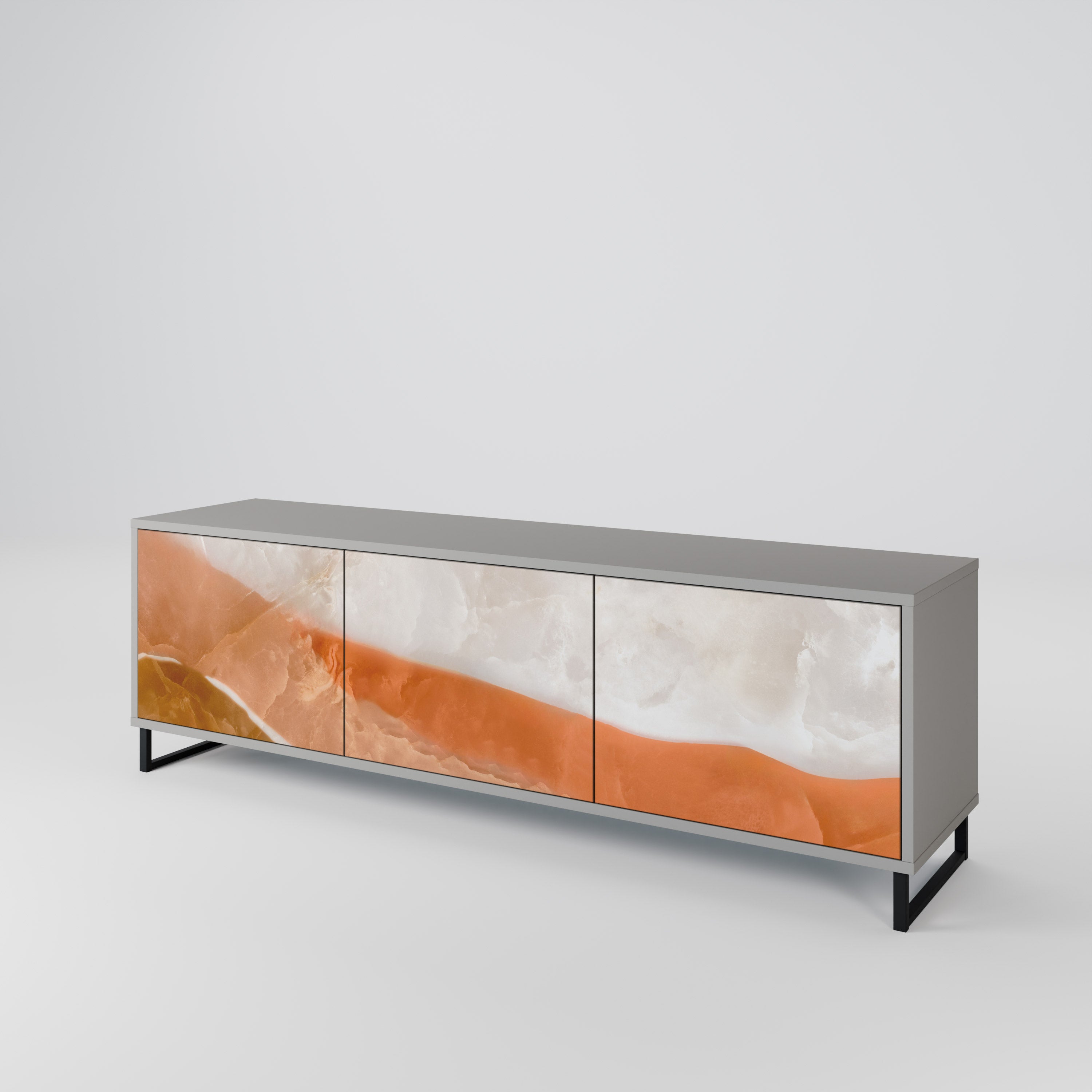 SANDHILLS SPLENDOUR TV-Lowboard mit 3 Türen in Grau