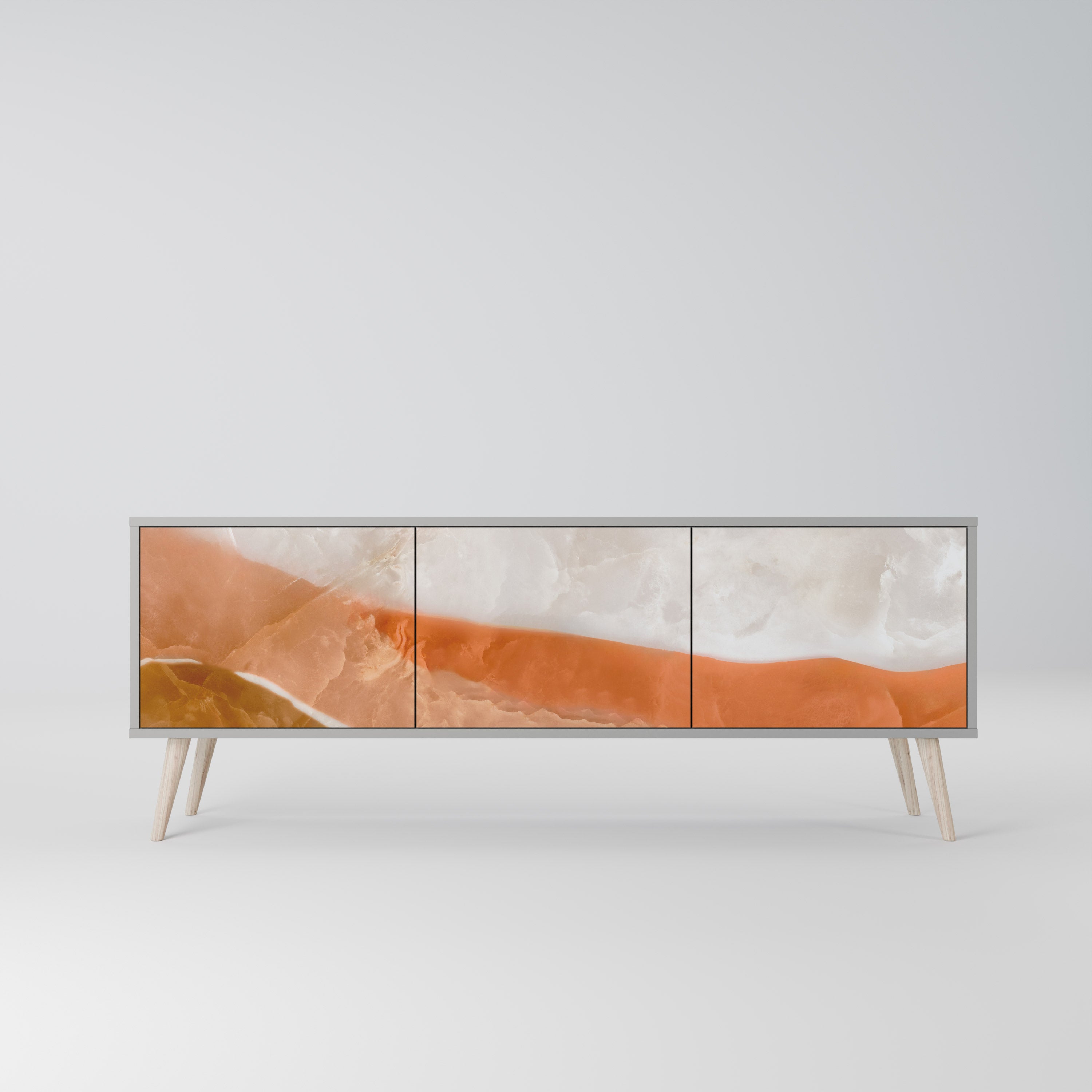 SANDHILLS SPLENDOUR TV-Lowboard mit 3 Türen in Grau