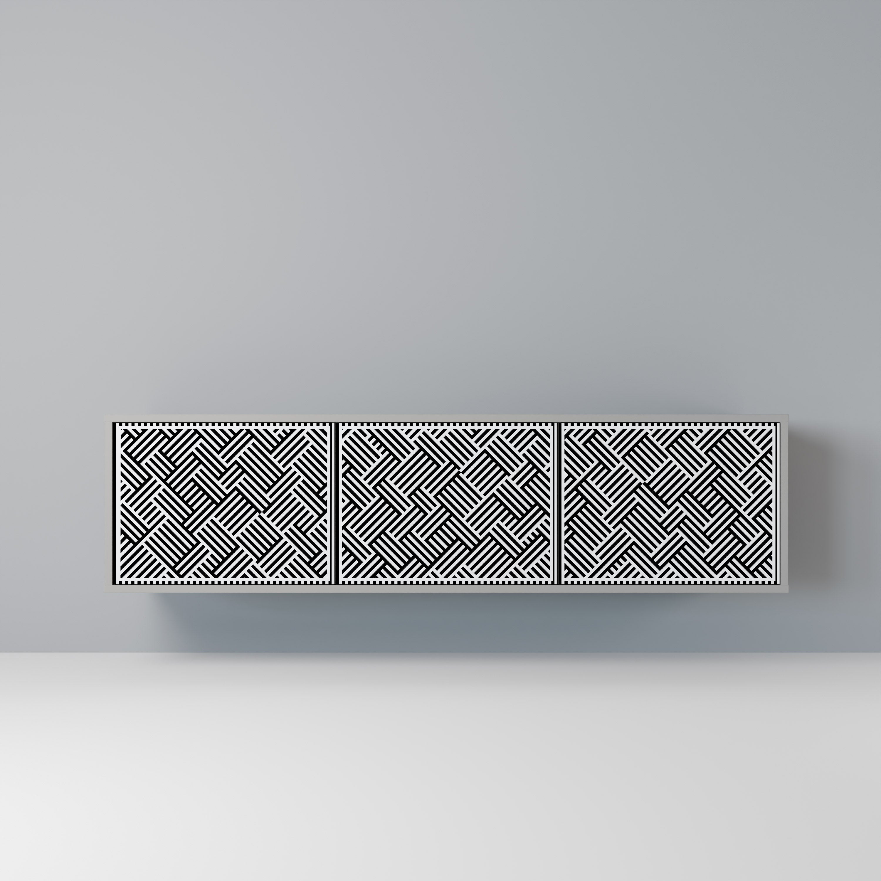 TEMPORARY SEQUENCE TV-Lowboard mit 3 Türen in Grau