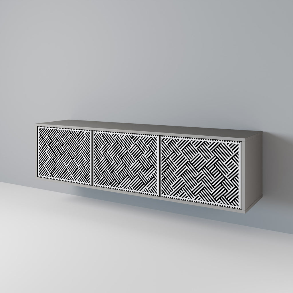 TEMPORARY SEQUENCE TV-Lowboard mit 3 Türen in Grau