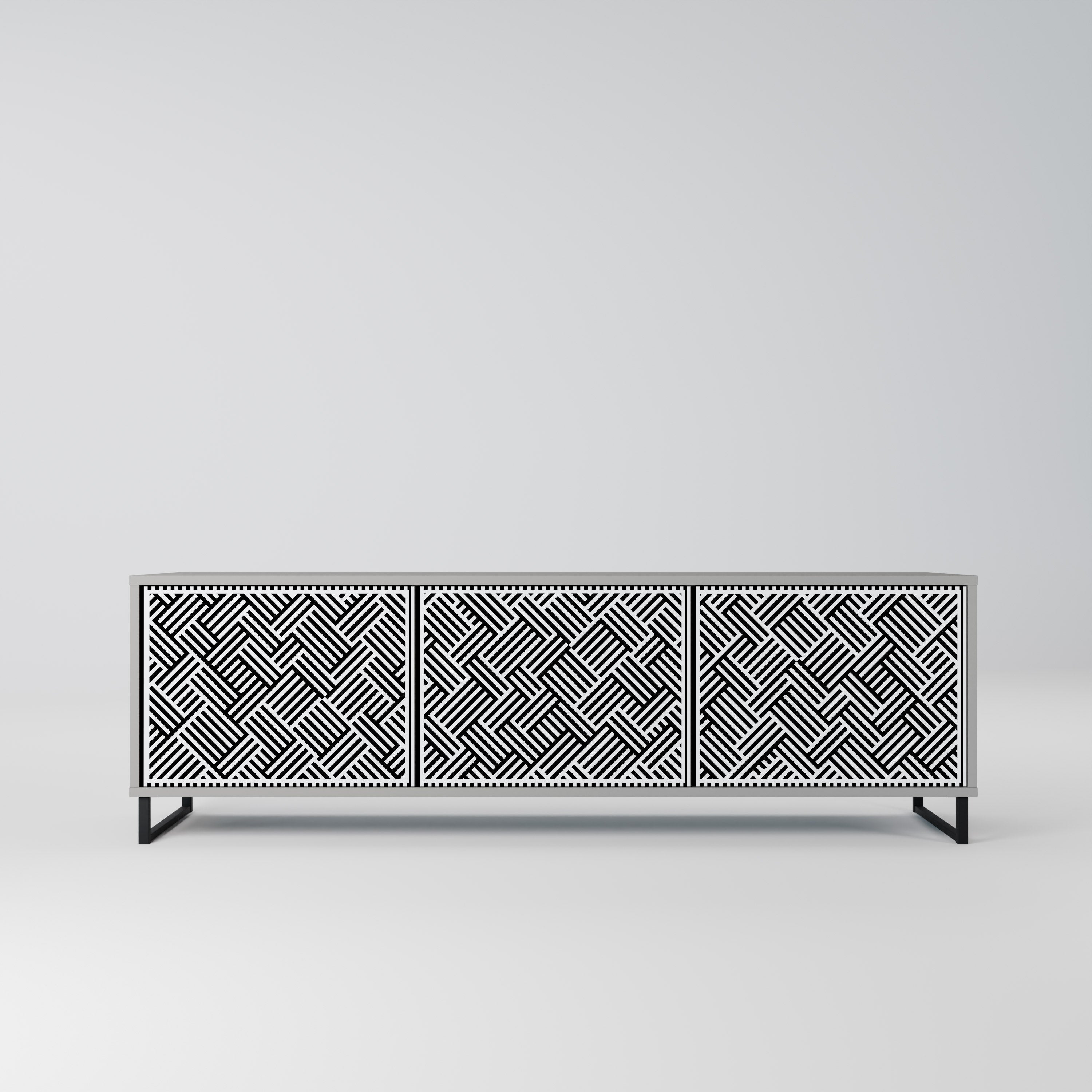 TEMPORARY SEQUENCE TV-Lowboard mit 3 Türen in Grau
