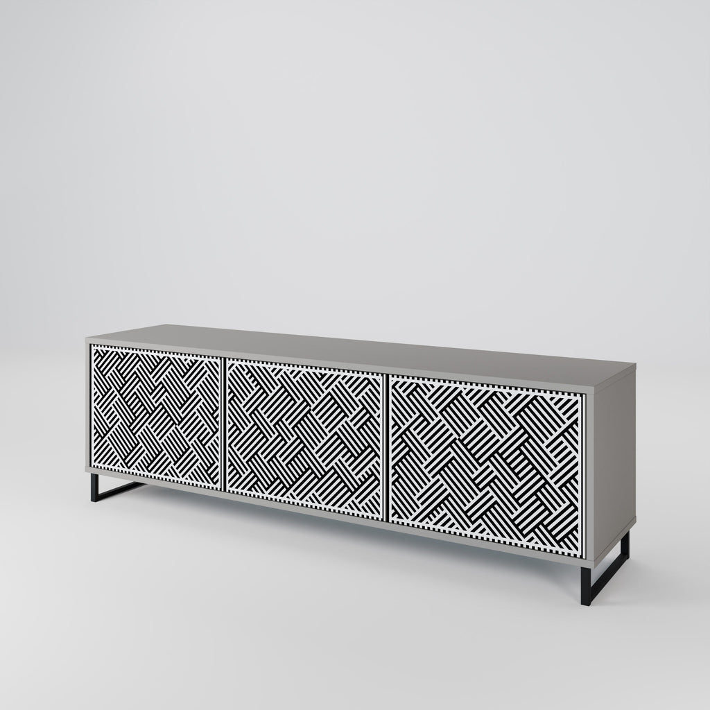 TEMPORARY SEQUENCE TV-Lowboard mit 3 Türen in Grau