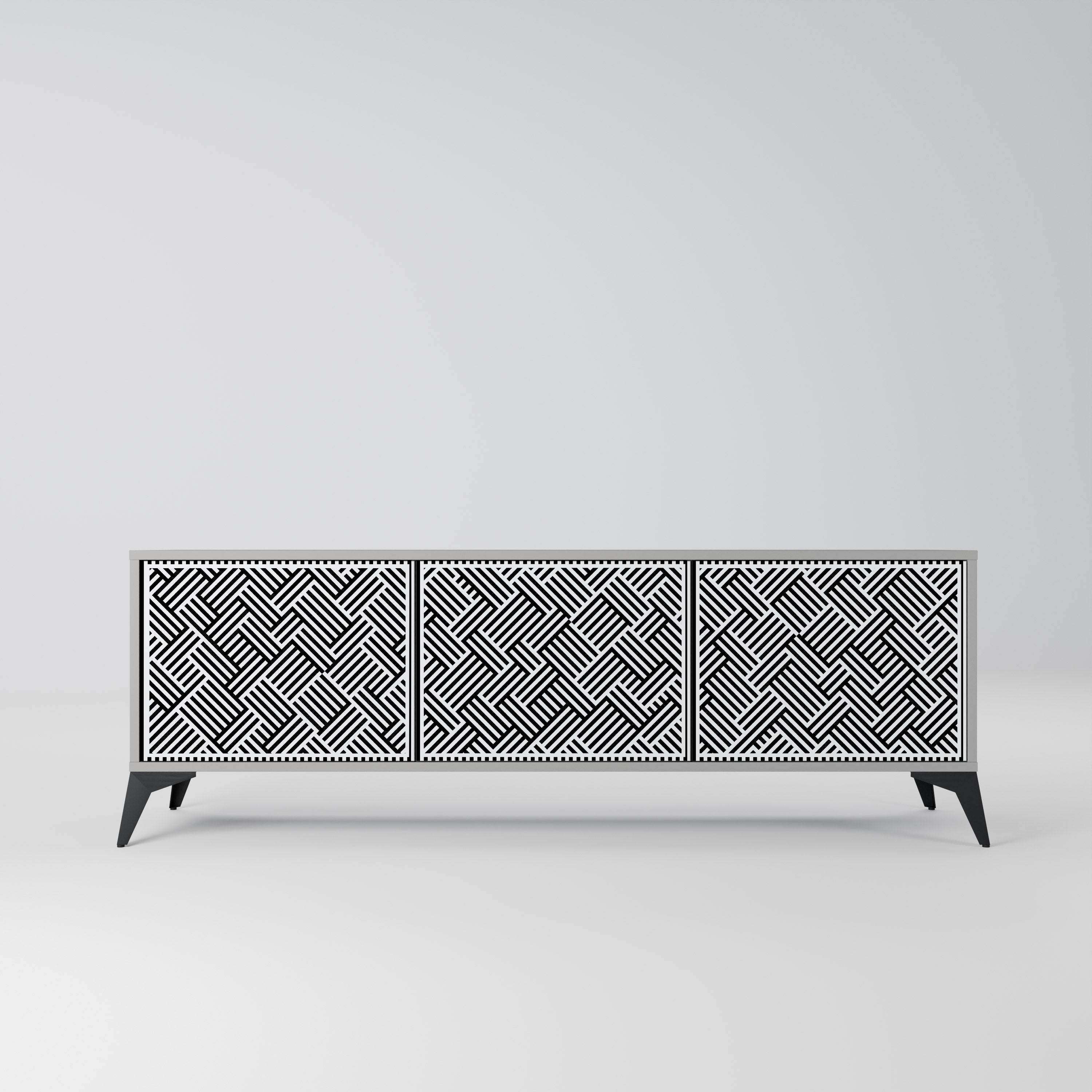 TEMPORARY SEQUENCE TV-Lowboard mit 3 Türen in Grau