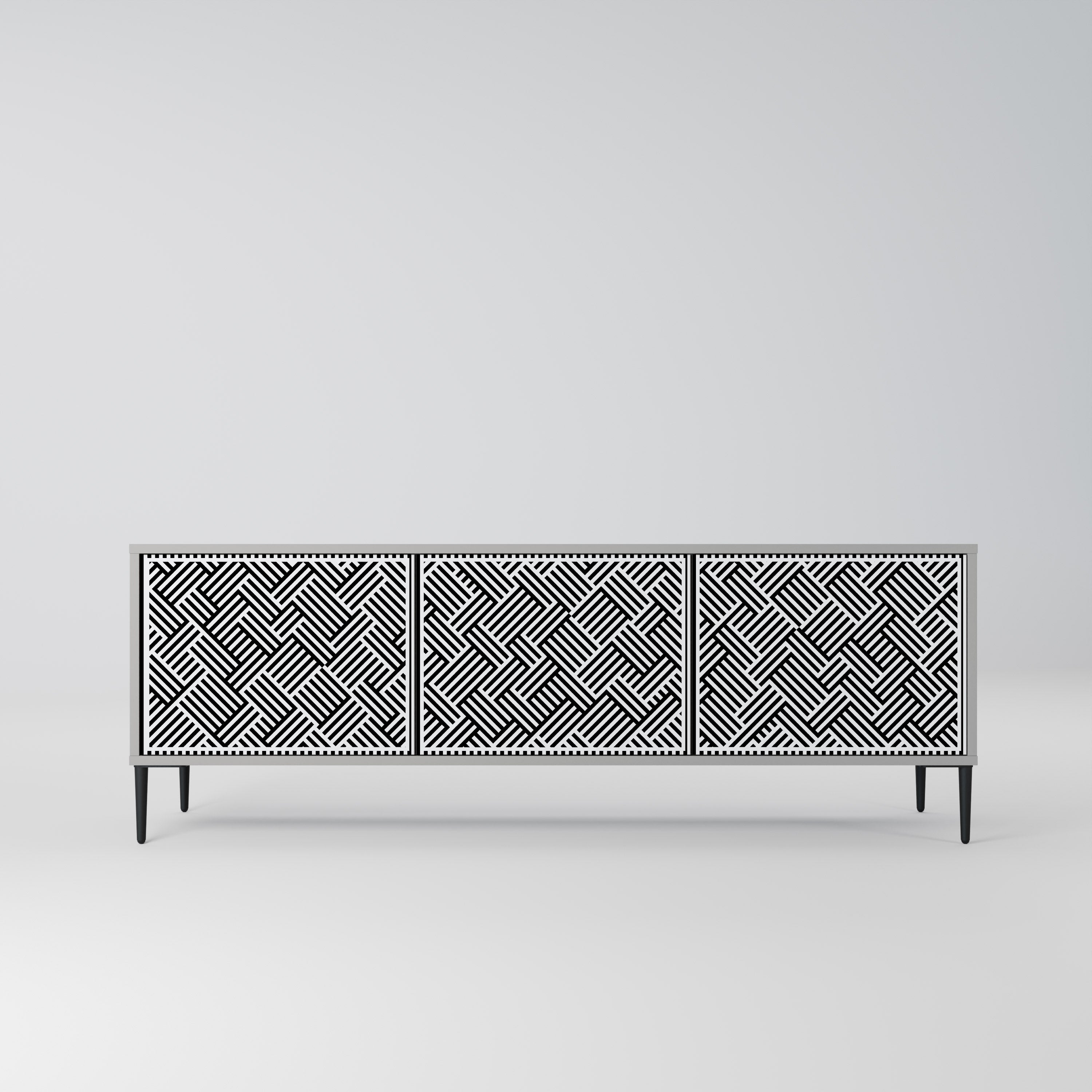 TEMPORARY SEQUENCE TV-Lowboard mit 3 Türen in Grau