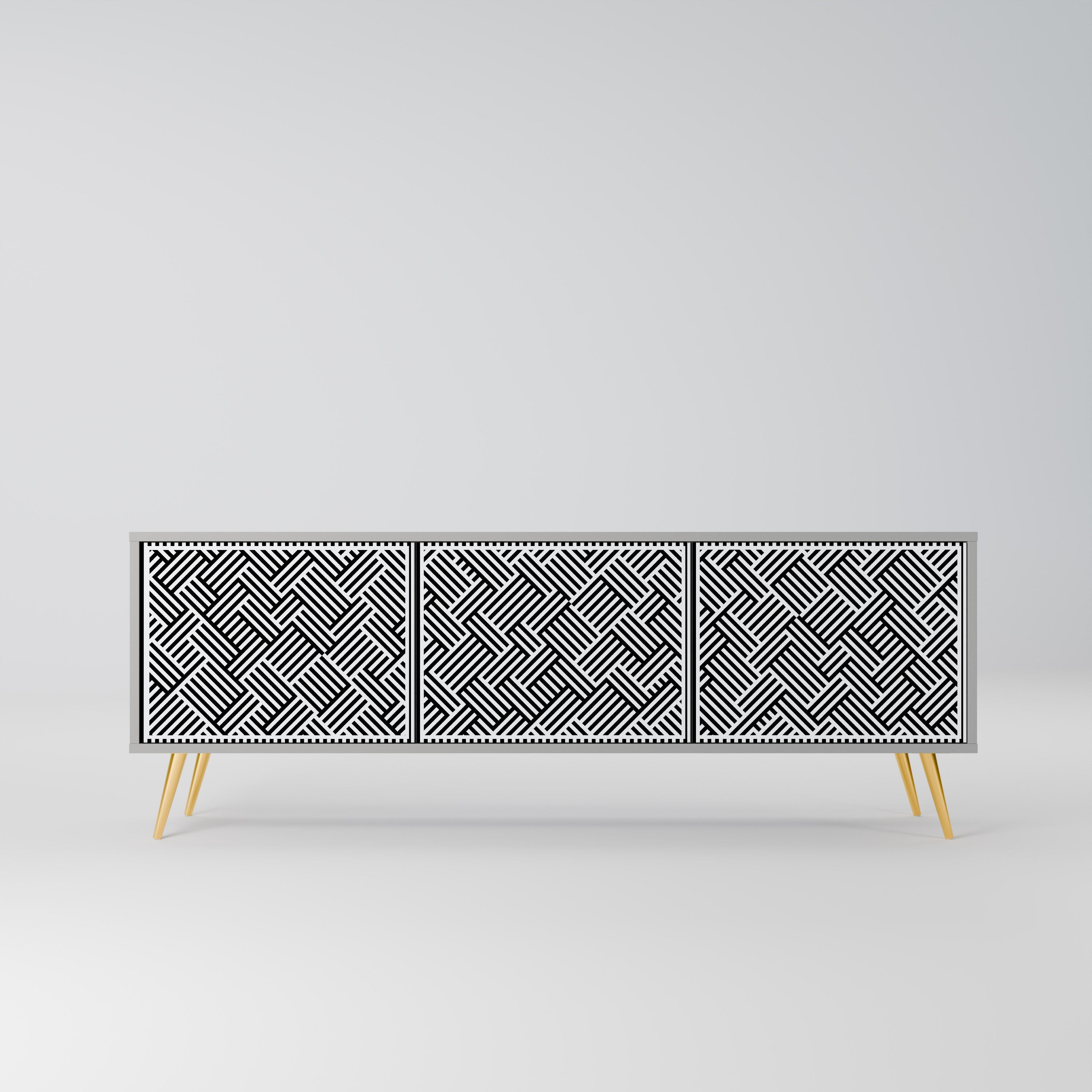 TEMPORARY SEQUENCE TV-Lowboard mit 3 Türen in Grau