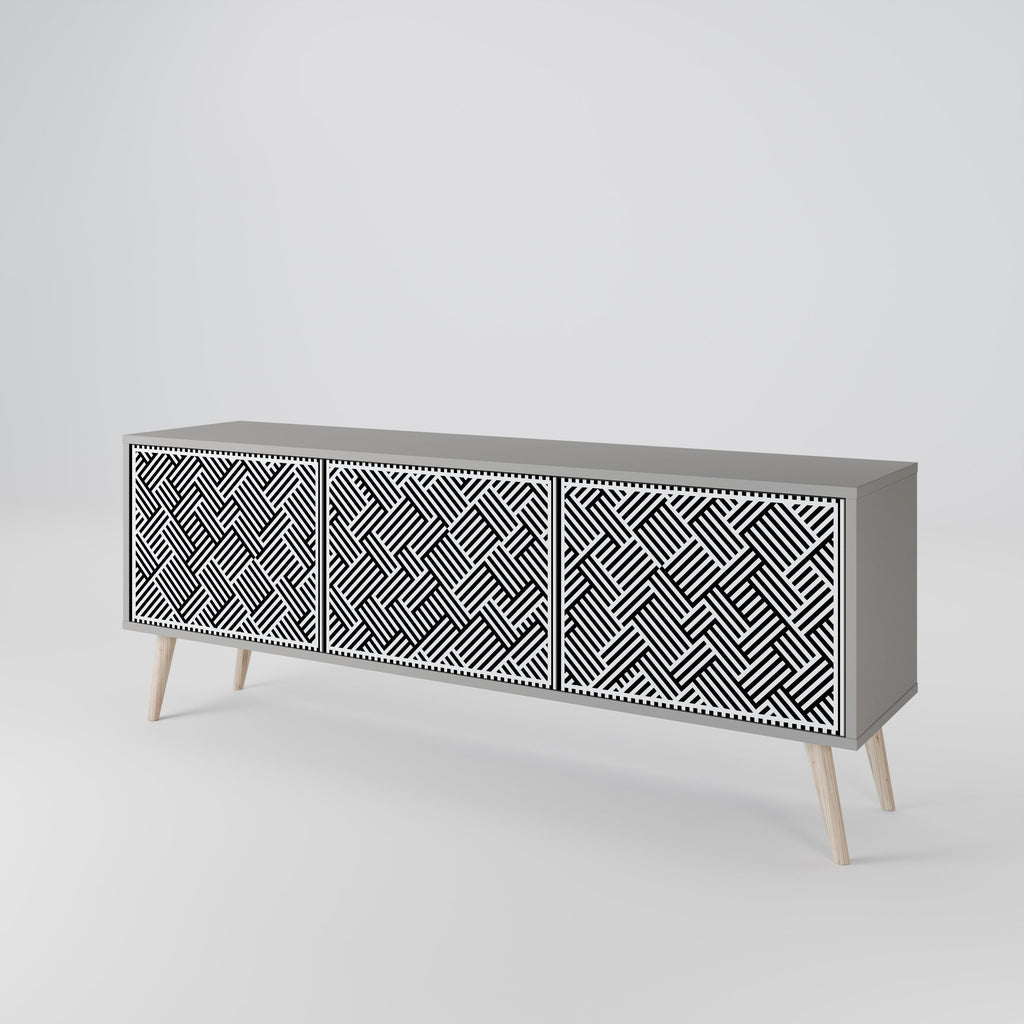 TEMPORARY SEQUENCE TV-Lowboard mit 3 Türen in Grau