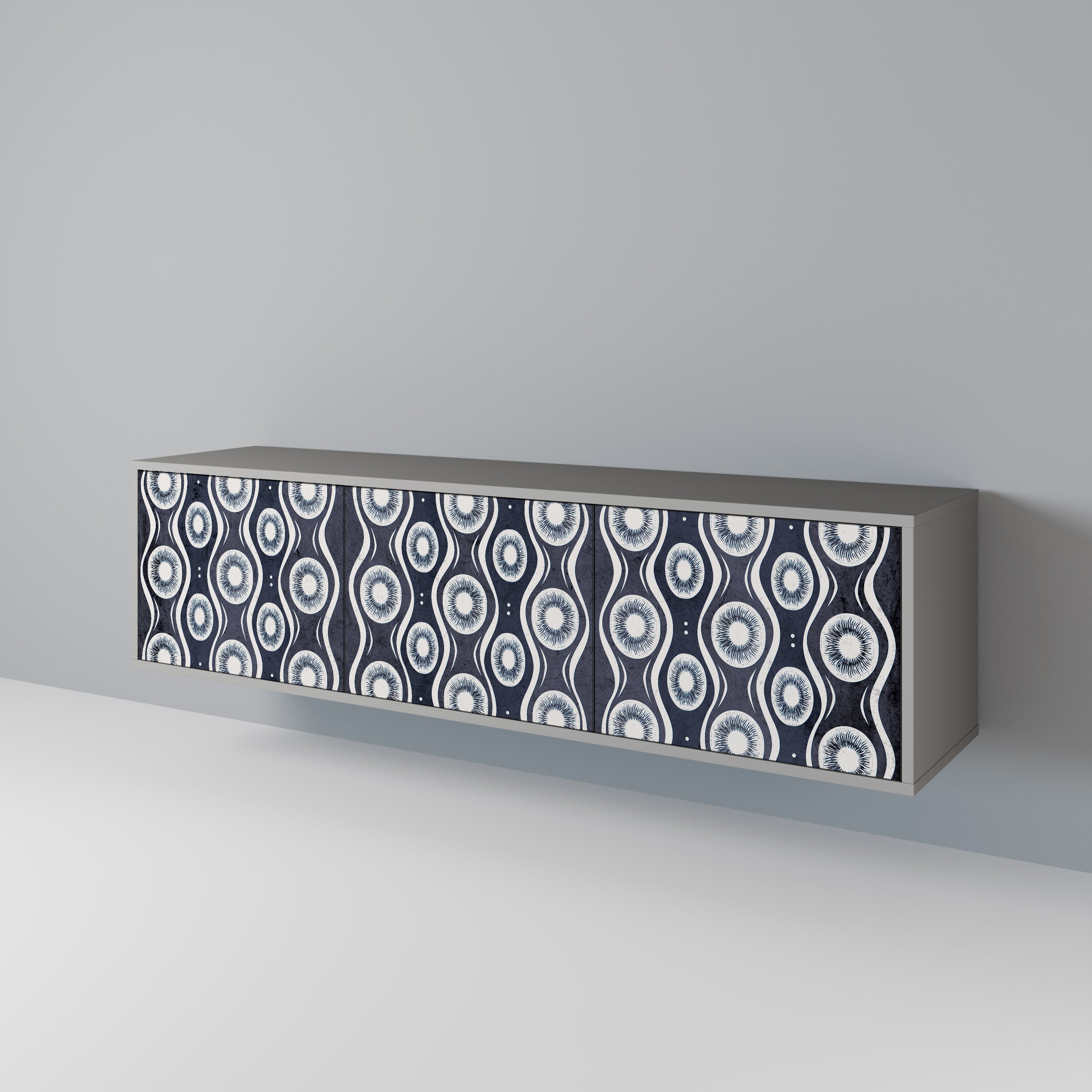 GRAPHITE EYES TV-Lowboard mit 3 Türen in Grau