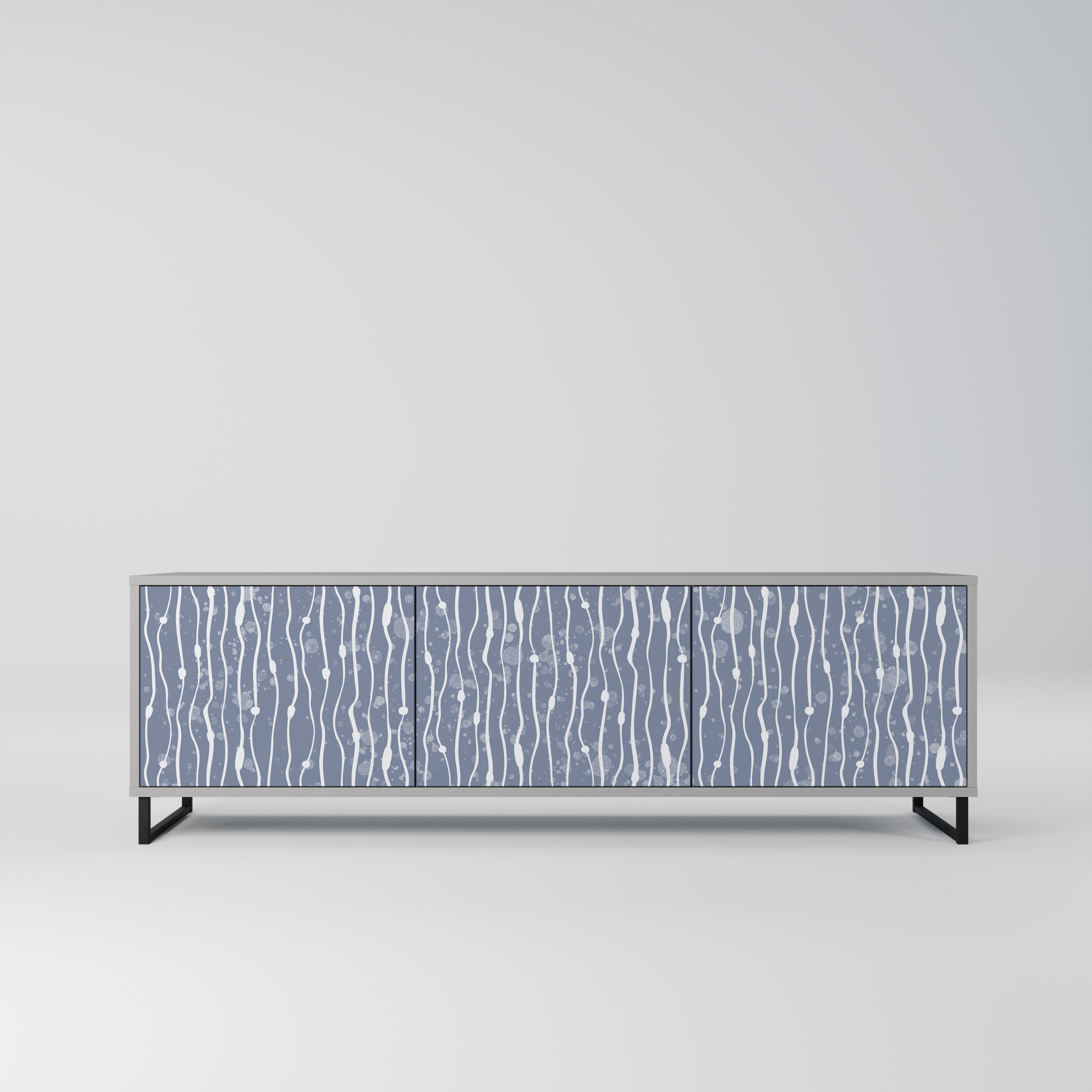 GRAPHITE RAIN TV-Lowboard mit 3 Türen in Grau