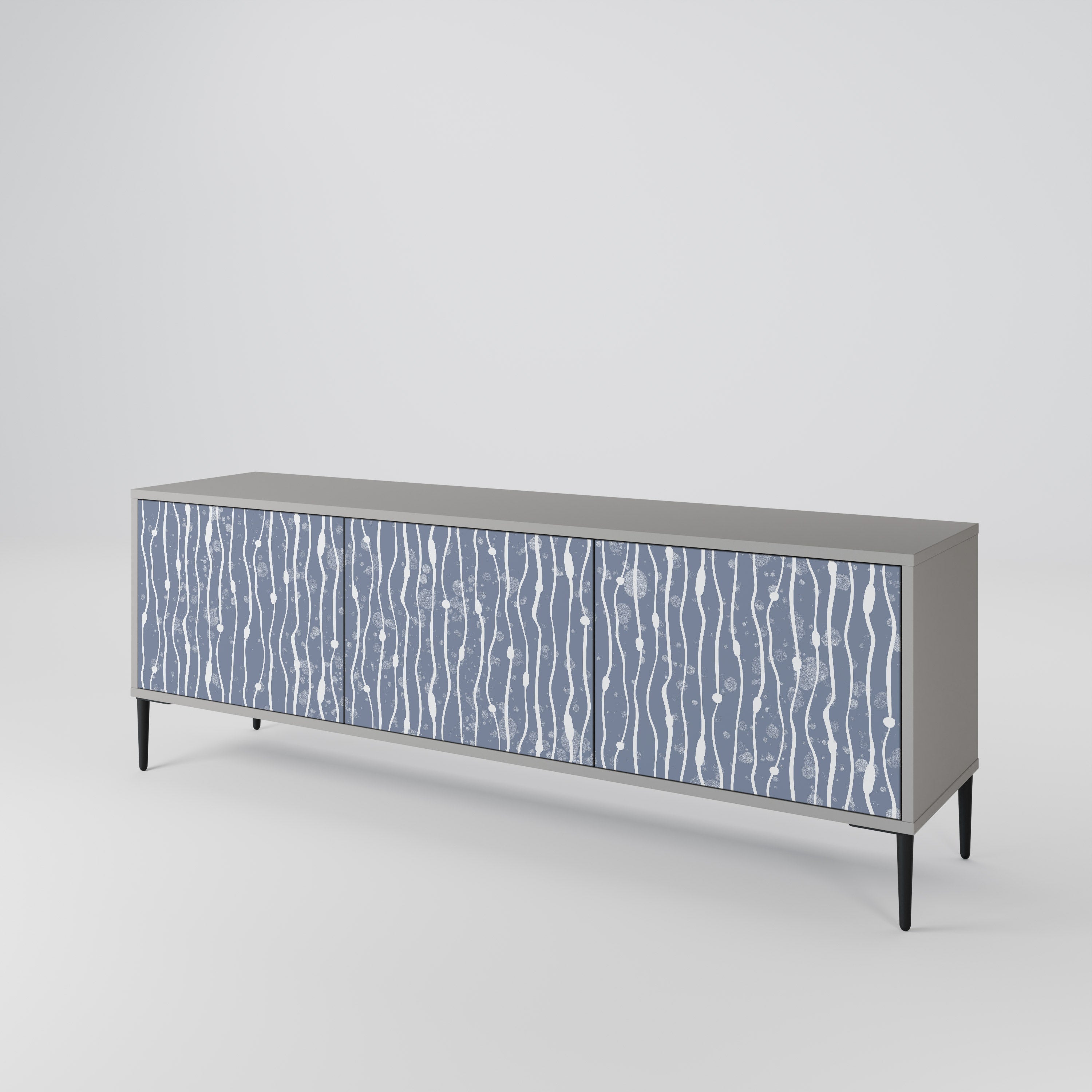 GRAPHITE RAIN TV-Lowboard mit 3 Türen in Grau