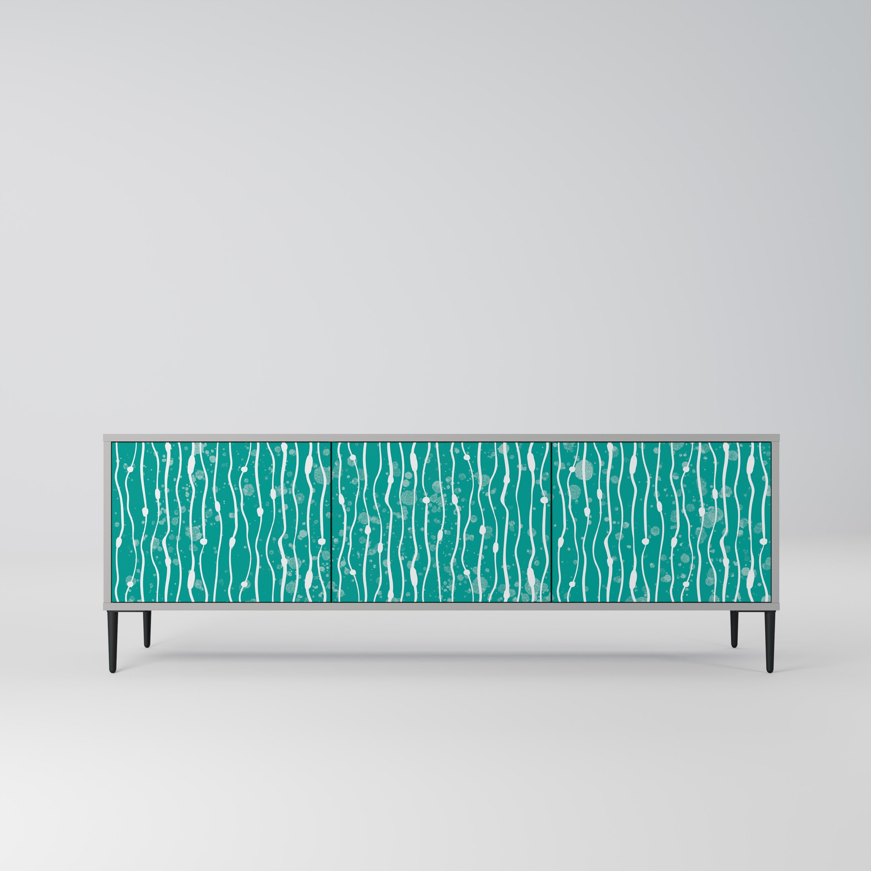 TURQUOISE RAIN TV-Lowboard mit 3 Türen in Grau