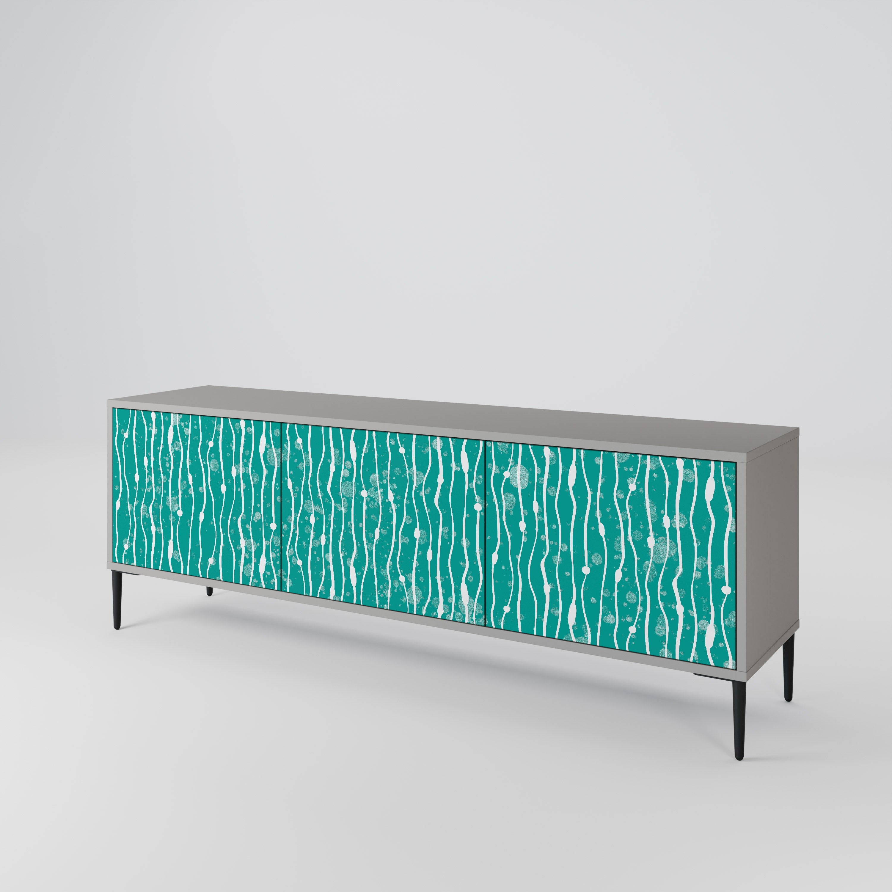 TURQUOISE RAIN 3-türiges TV-Lowboard