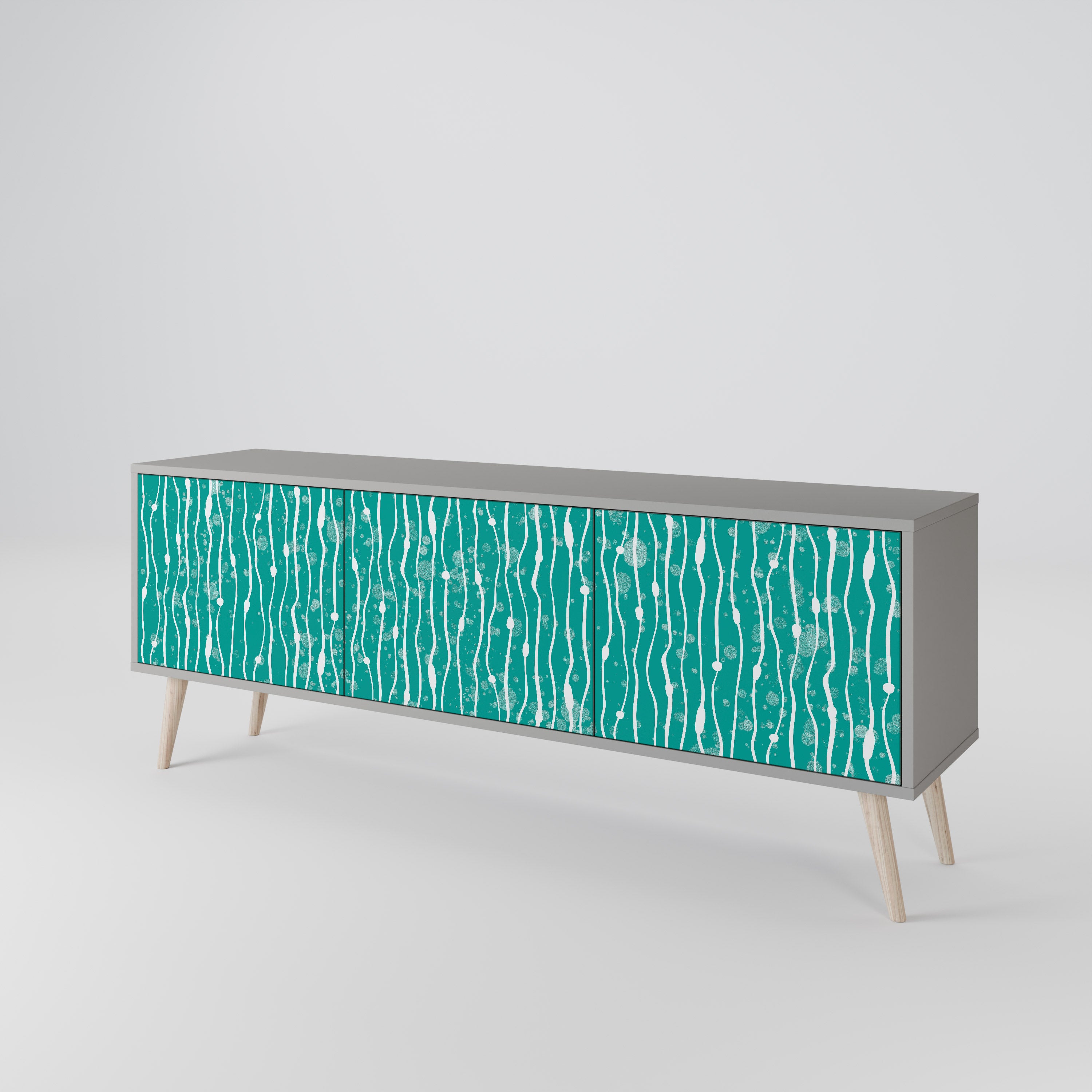 TURQUOISE RAIN 3-türiges TV-Lowboard