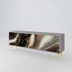 GOLD DUST TV-Lowboard mit 3 Türen in Grau