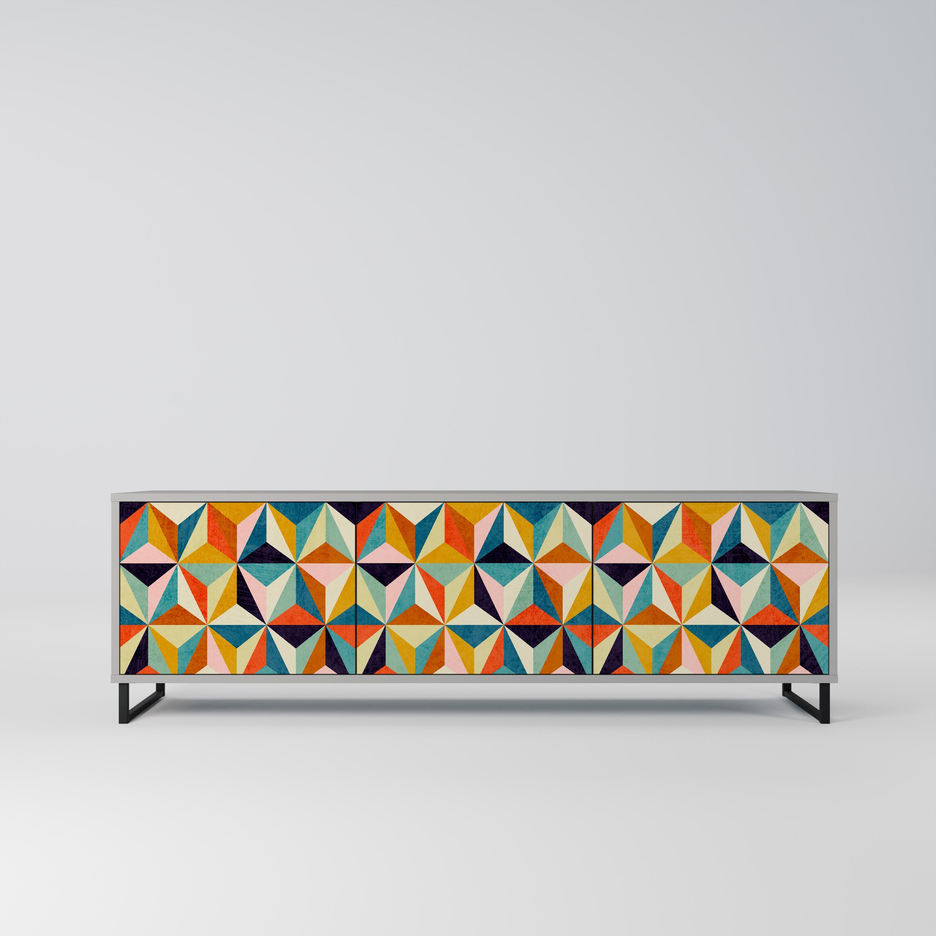 TESSELATE TREASURES TV-Lowboard mit 3 Türen in Grau