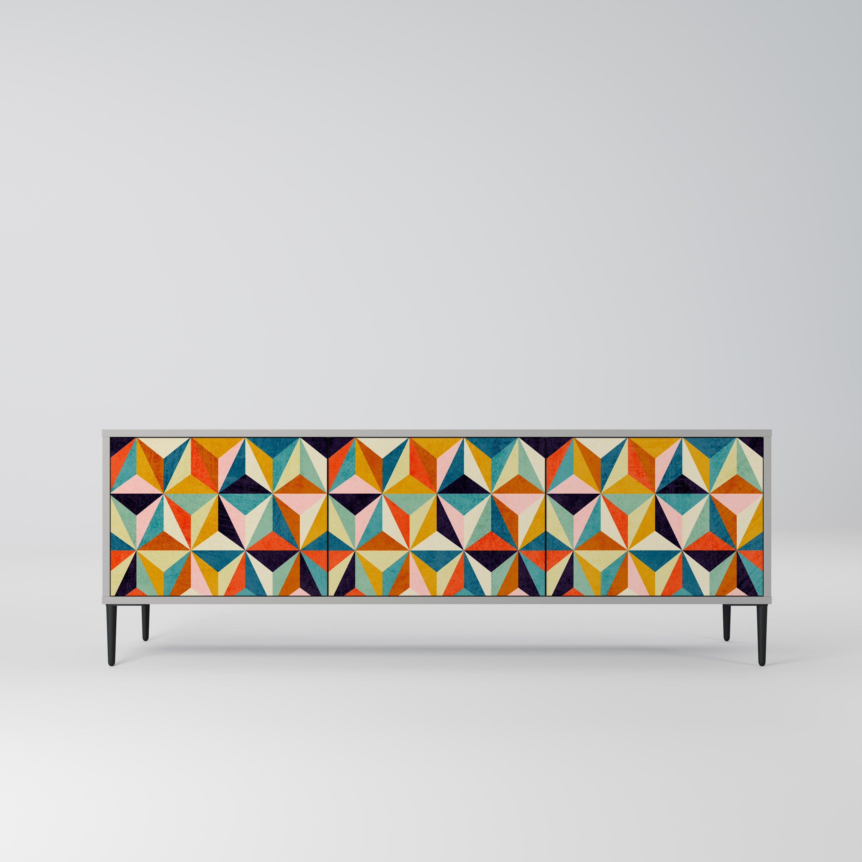 TESSELATE TREASURES TV-Lowboard mit 3 Türen in Grau