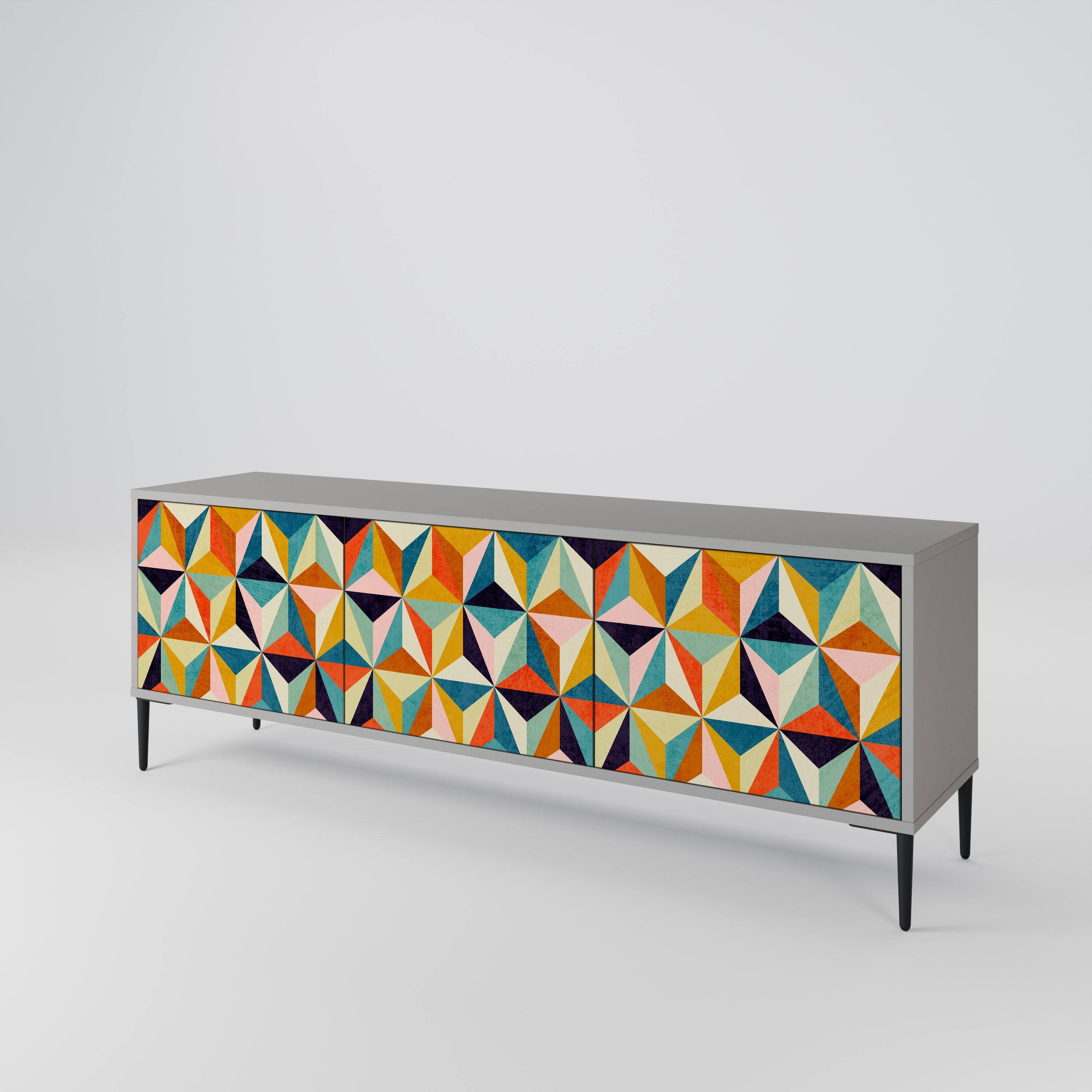 TESSELATE TREASURES TV-Lowboard mit 3 Türen in Grau