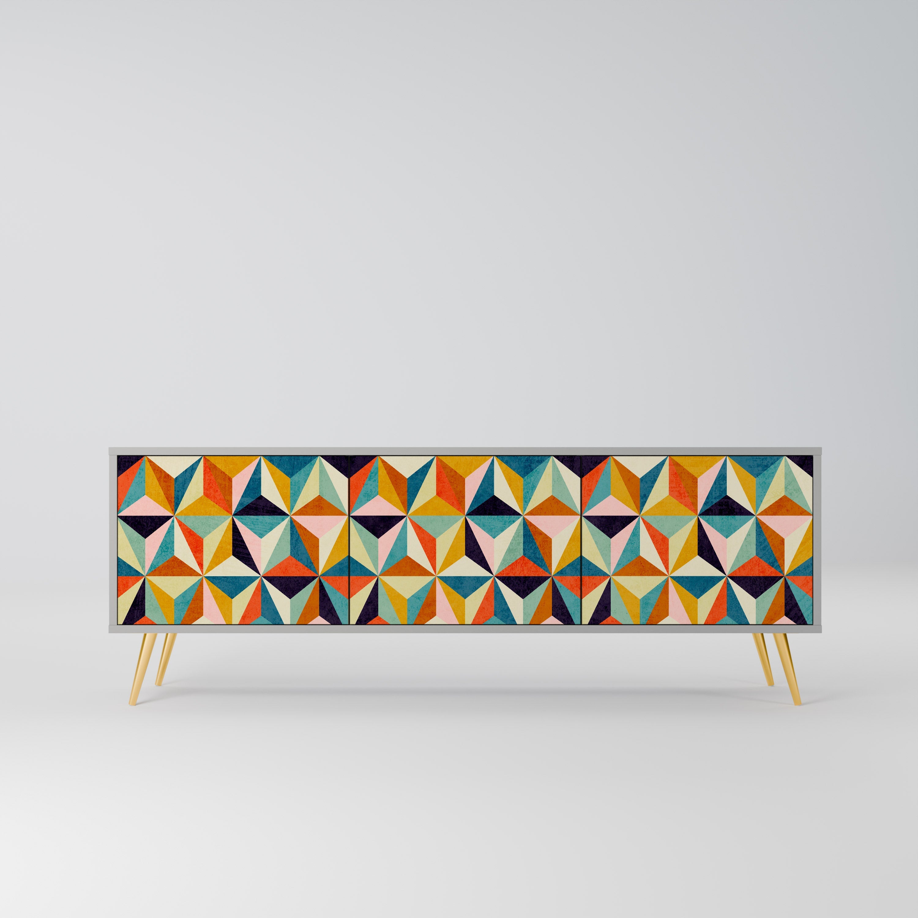 TESSELATE TREASURES TV-Lowboard mit 3 Türen in Grau