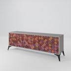 PAINTED SQUARES TV-Lowboard mit 3 Türen in Grau