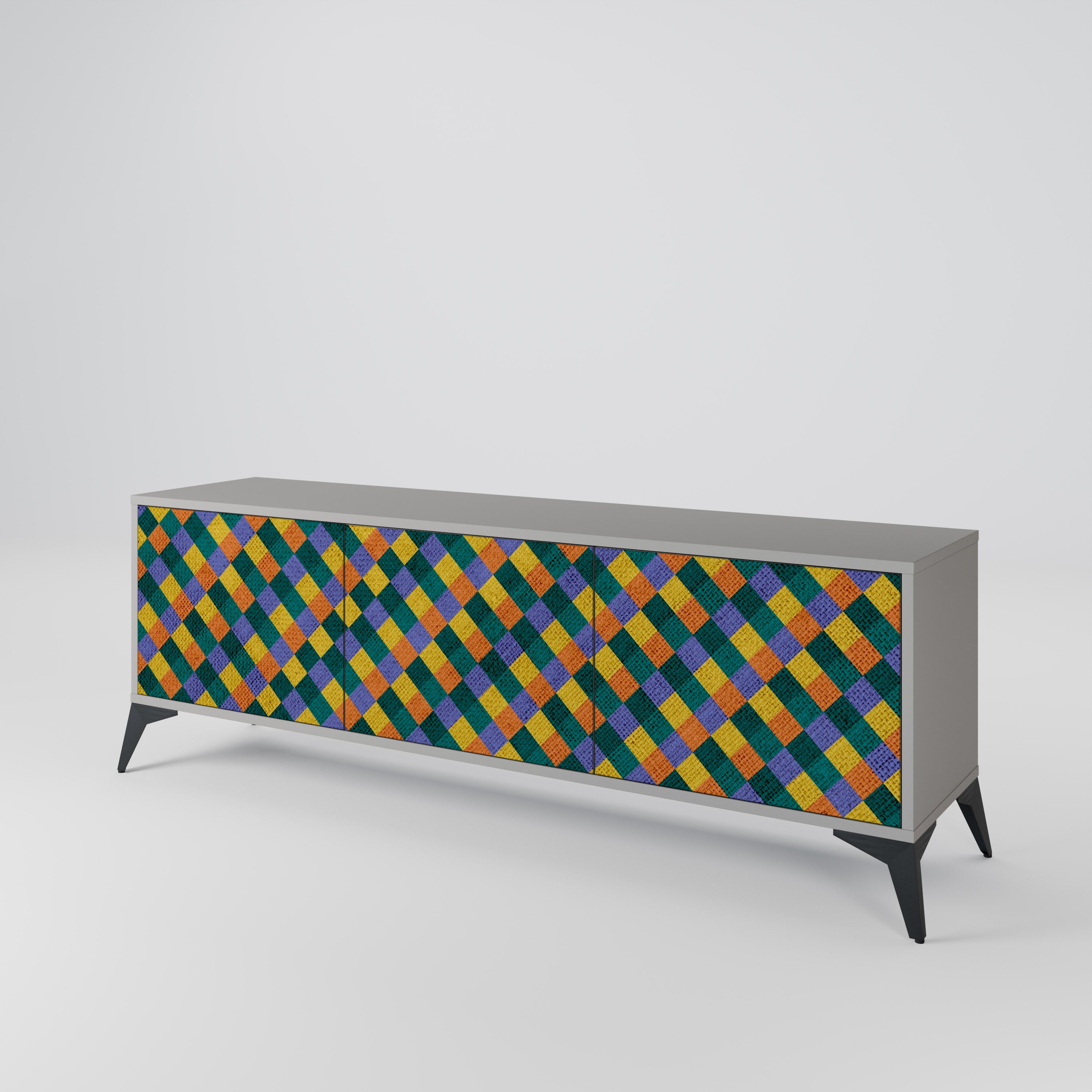 PAINTED SQUARES MIX 3-türiges TV-Lowboard