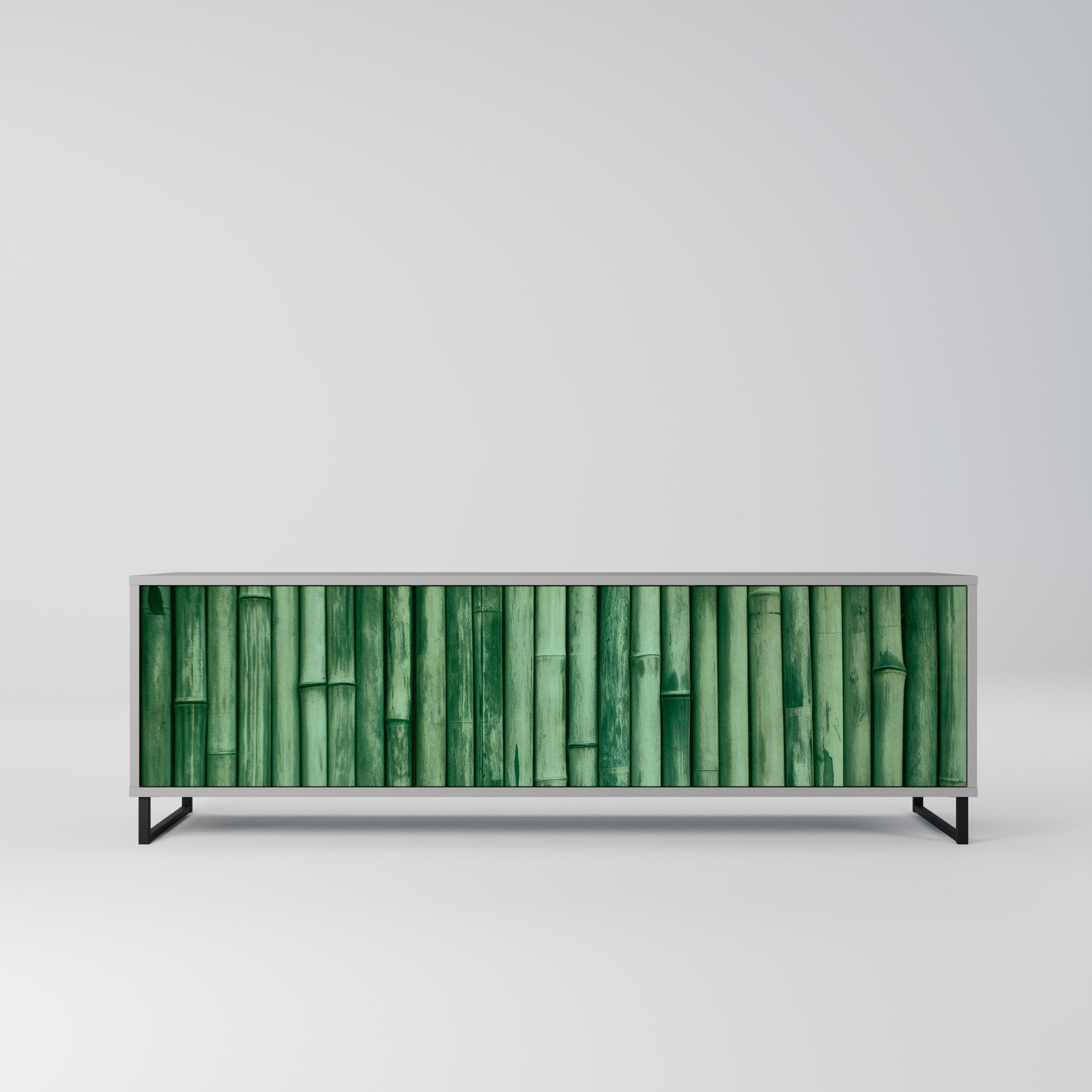 NATURAL GREEN TV-Lowboard mit 3 Türen in Grau