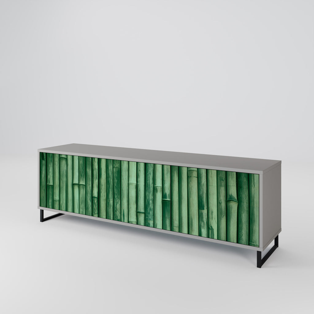 NATURAL GREEN TV-Lowboard mit 3 Türen in Grau