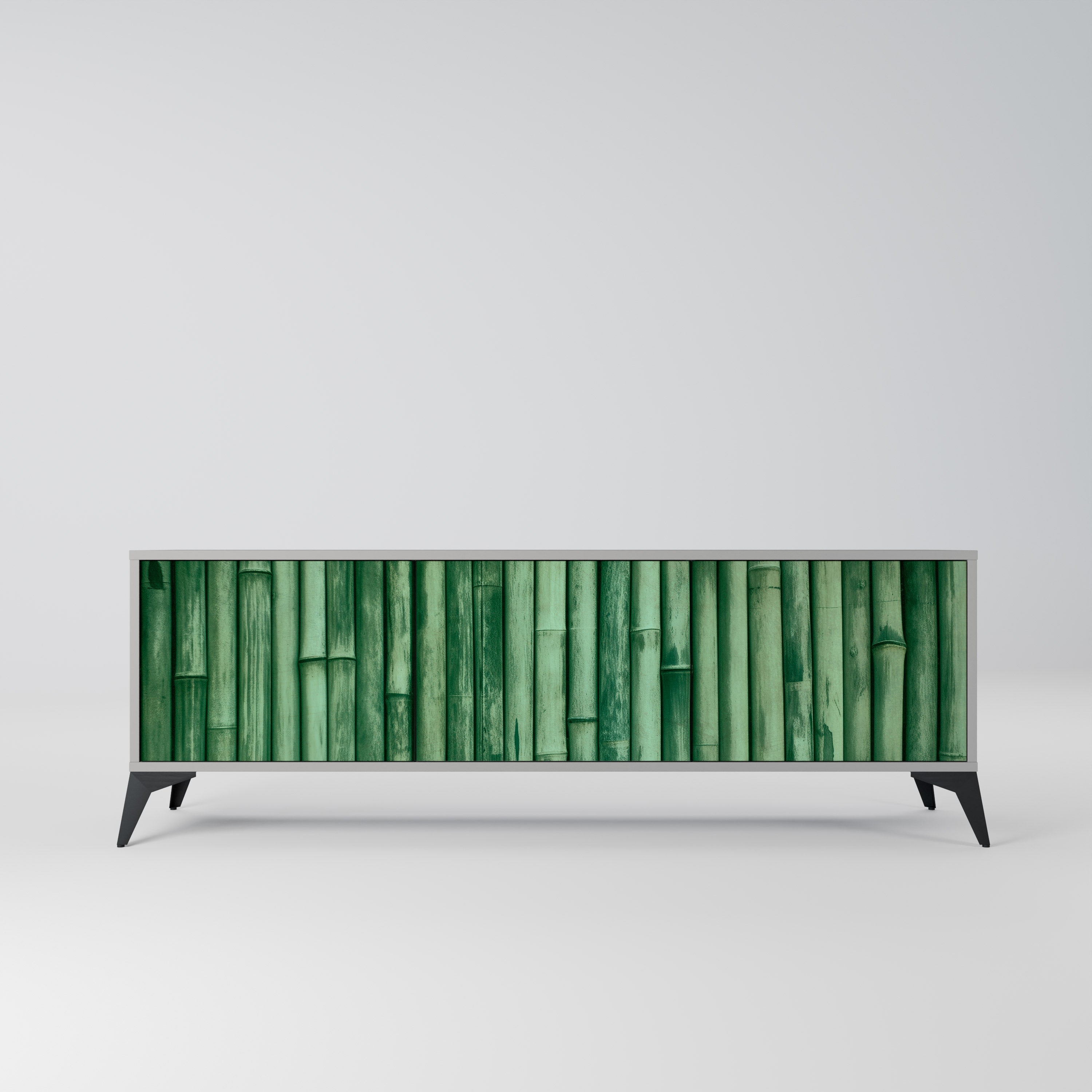 NATURAL GREEN TV-Lowboard mit 3 Türen in Grau