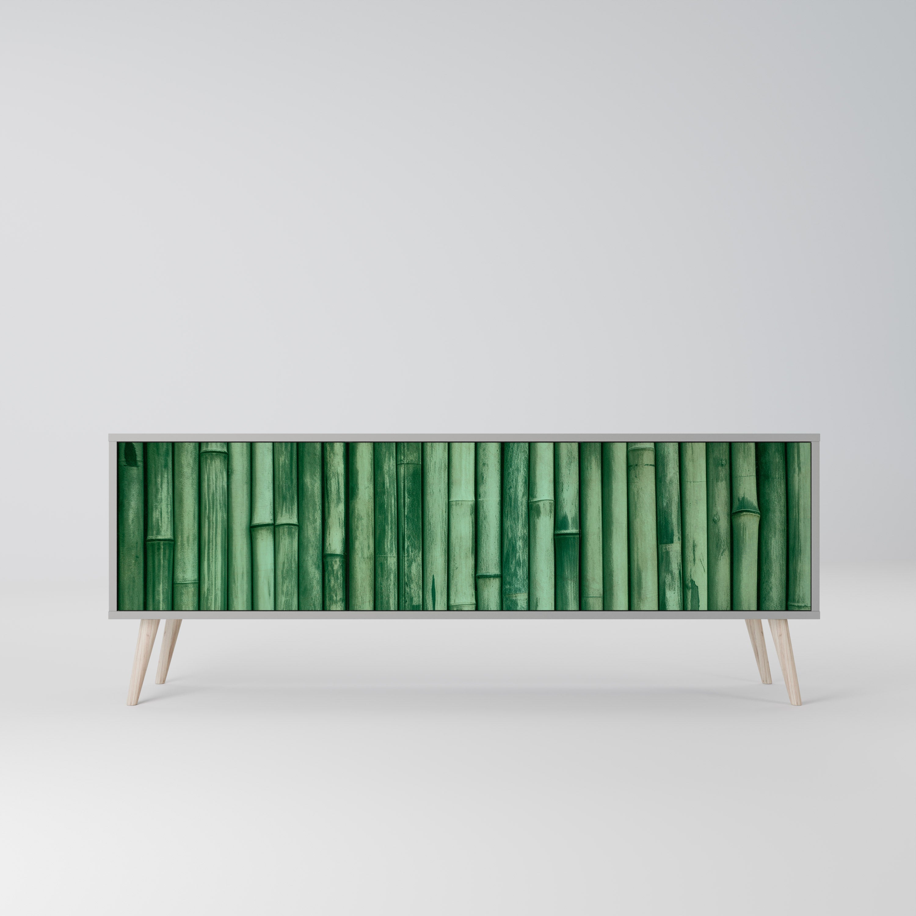 NATURAL GREEN TV-Lowboard mit 3 Türen in Grau