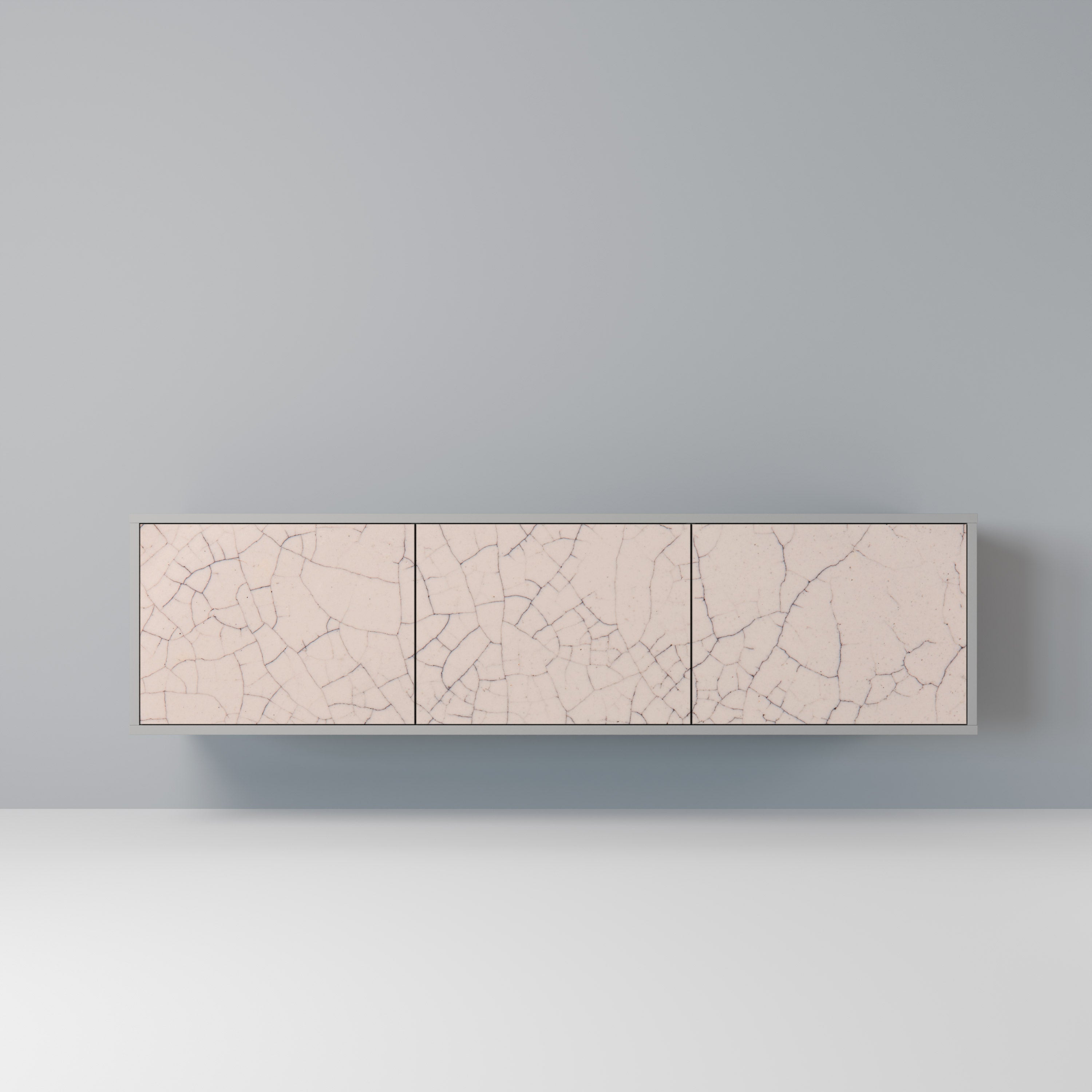 CERAMIC TEXTURE TV-Lowboard mit 3 Türen in Grau