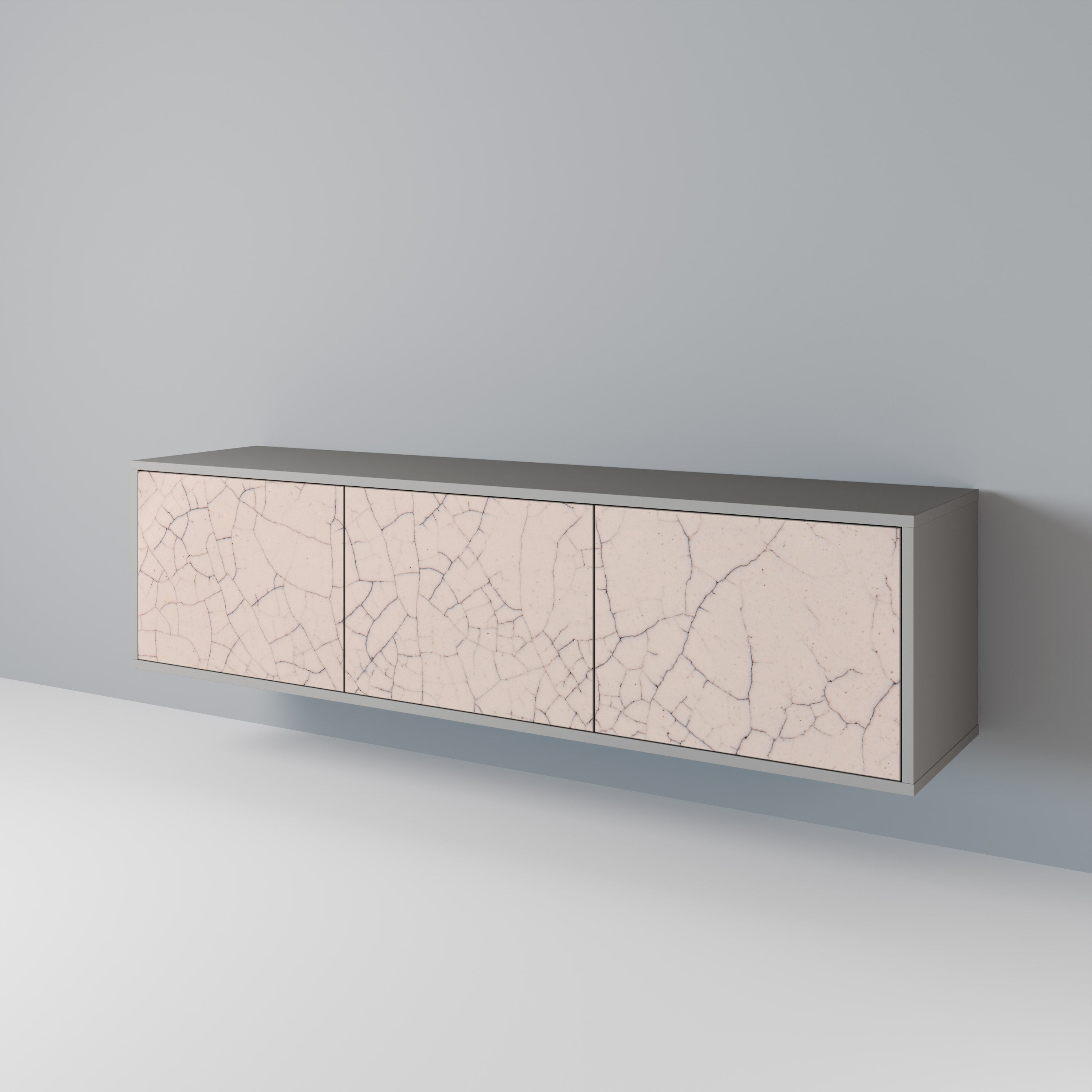 CERAMIC TEXTURE TV-Lowboard mit 3 Türen in Grau