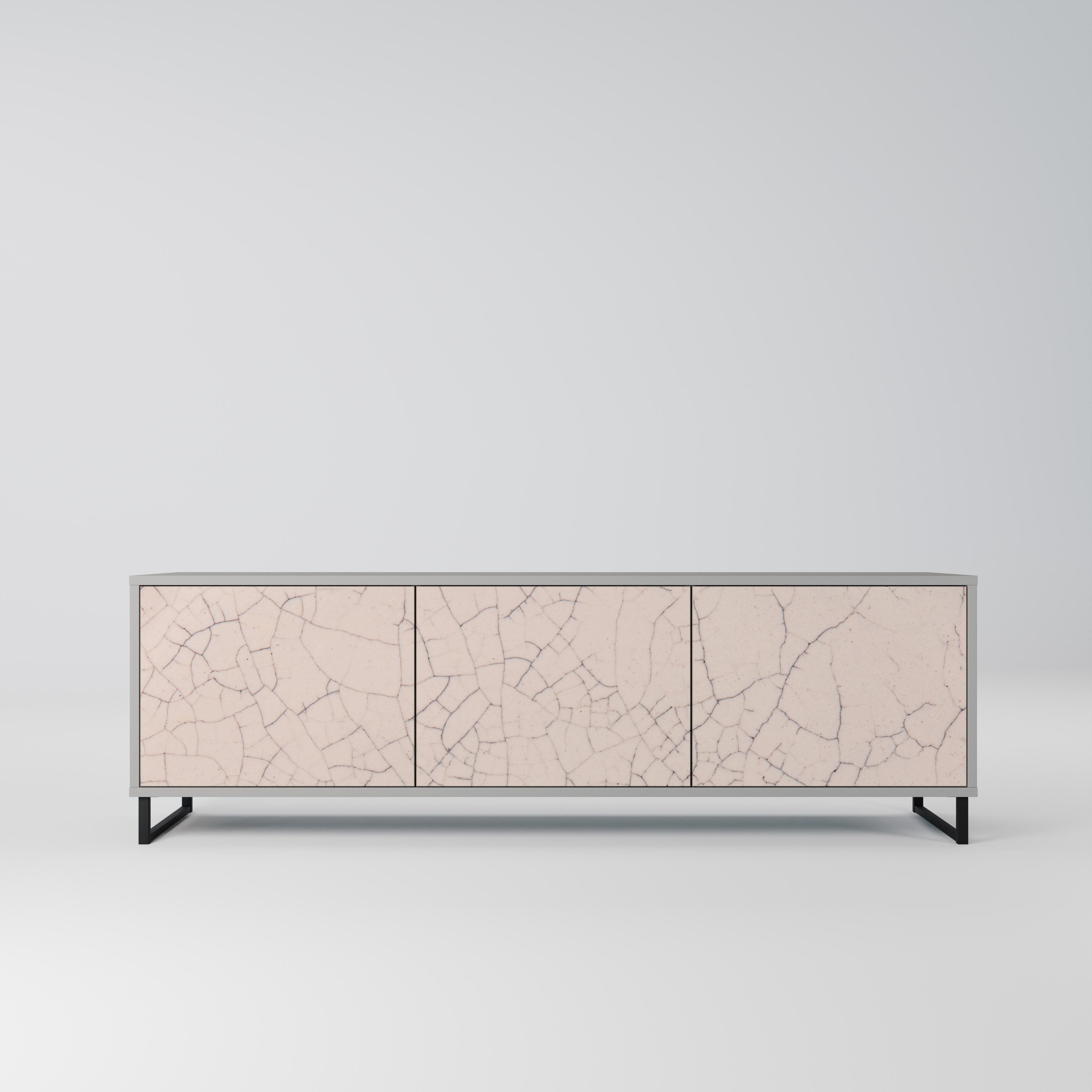 CERAMIC TEXTURE TV-Lowboard mit 3 Türen in Grau