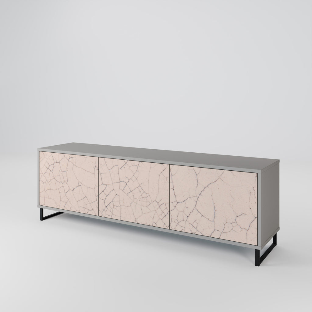 CERAMIC TEXTURE TV-Lowboard mit 3 Türen in Grau