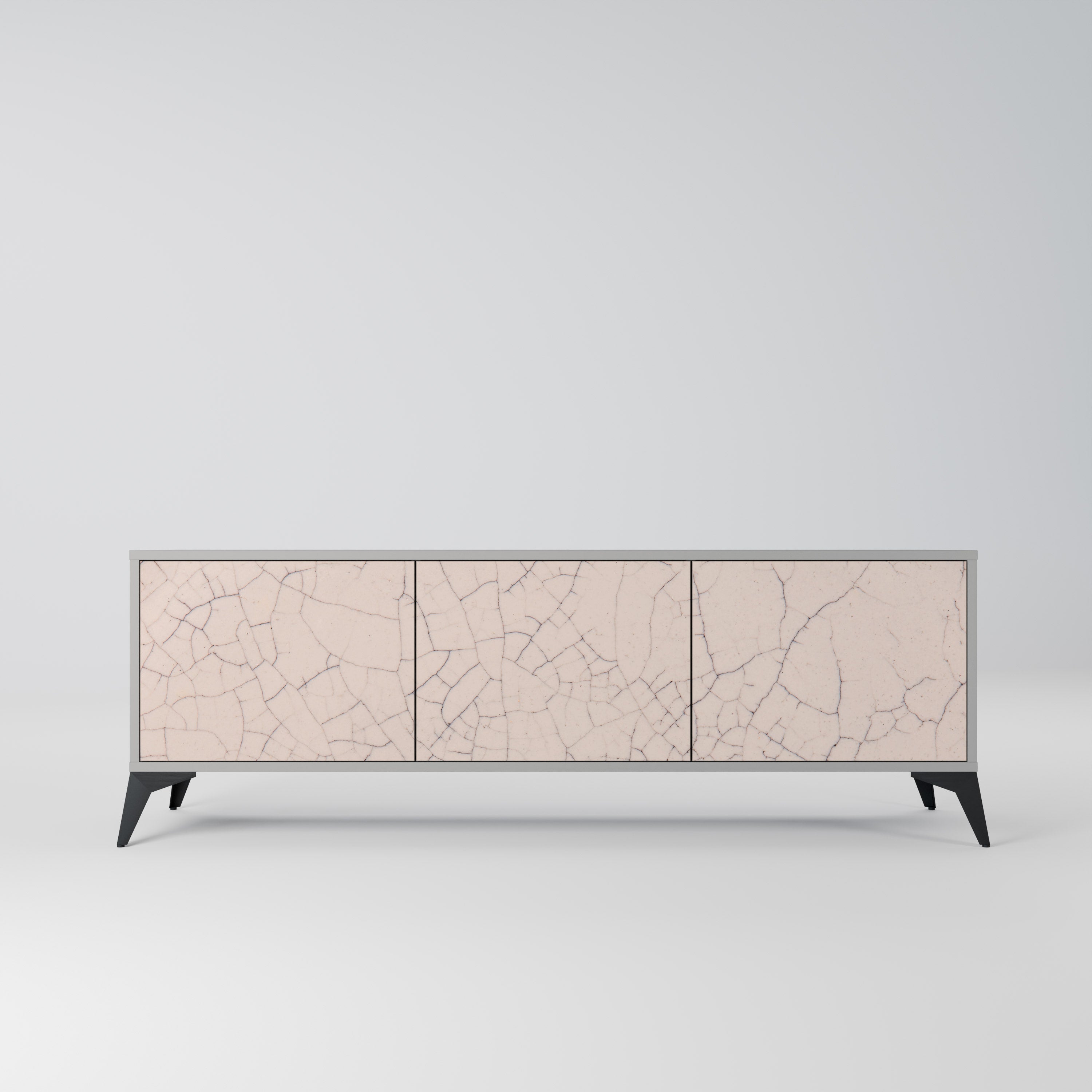 CERAMIC TEXTURE TV-Lowboard mit 3 Türen in Grau