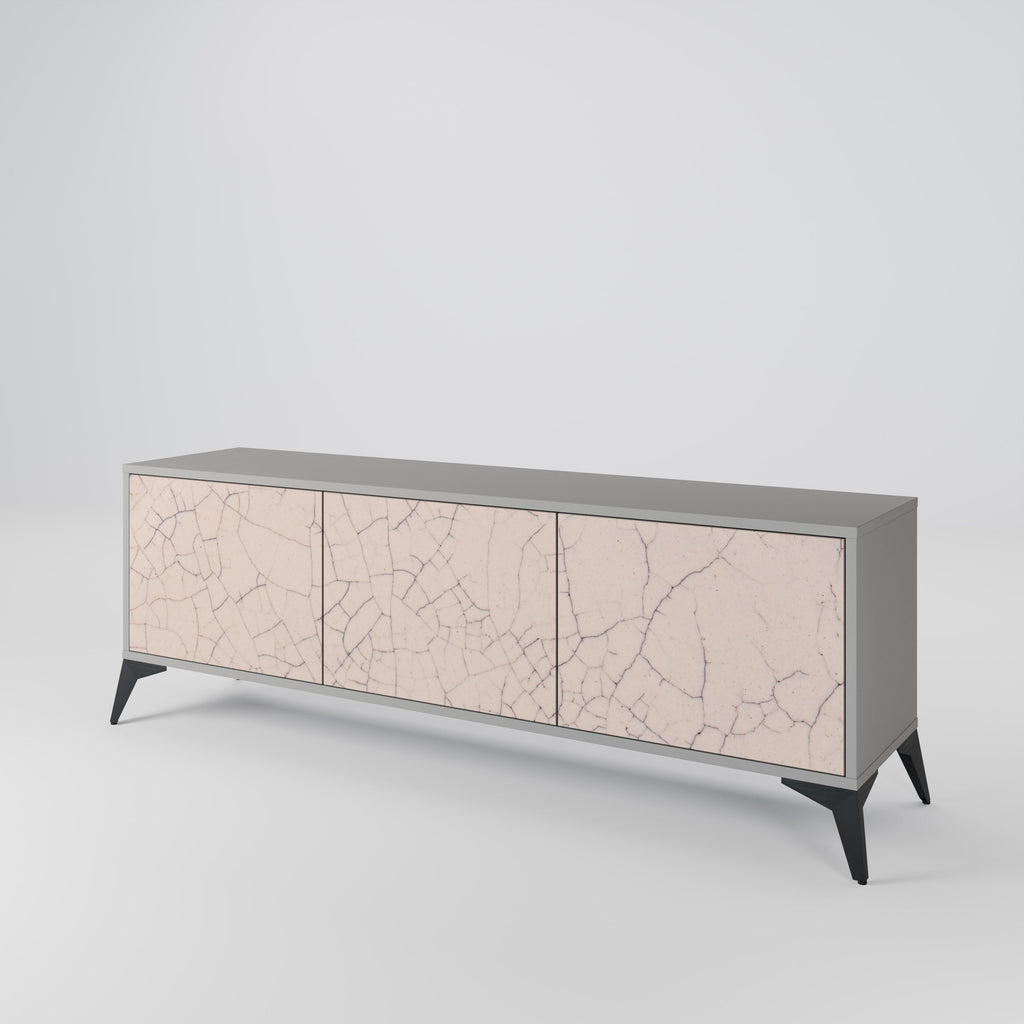 CERAMIC TEXTURE TV-Lowboard mit 3 Türen in Grau