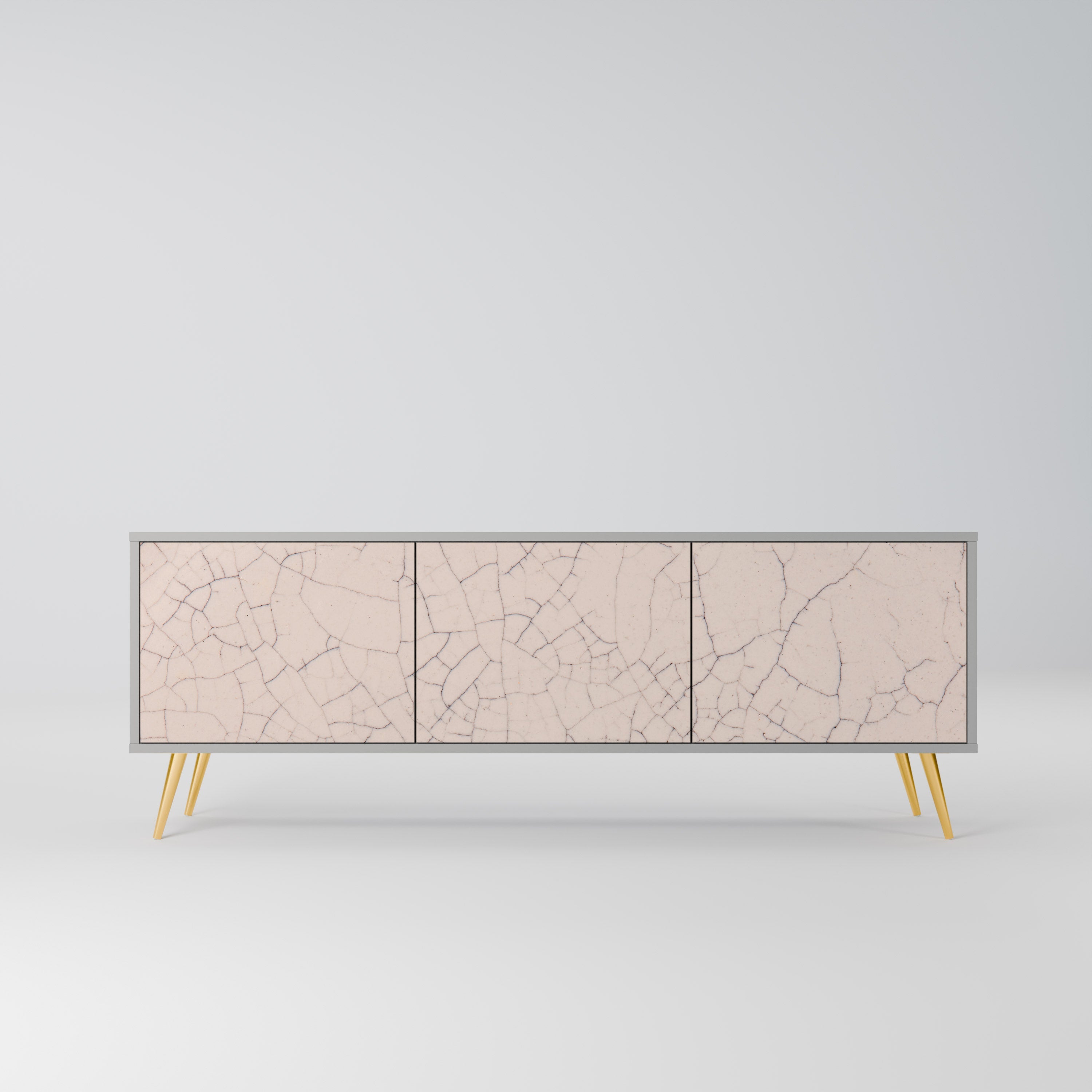 CERAMIC TEXTURE TV-Lowboard mit 3 Türen in Grau