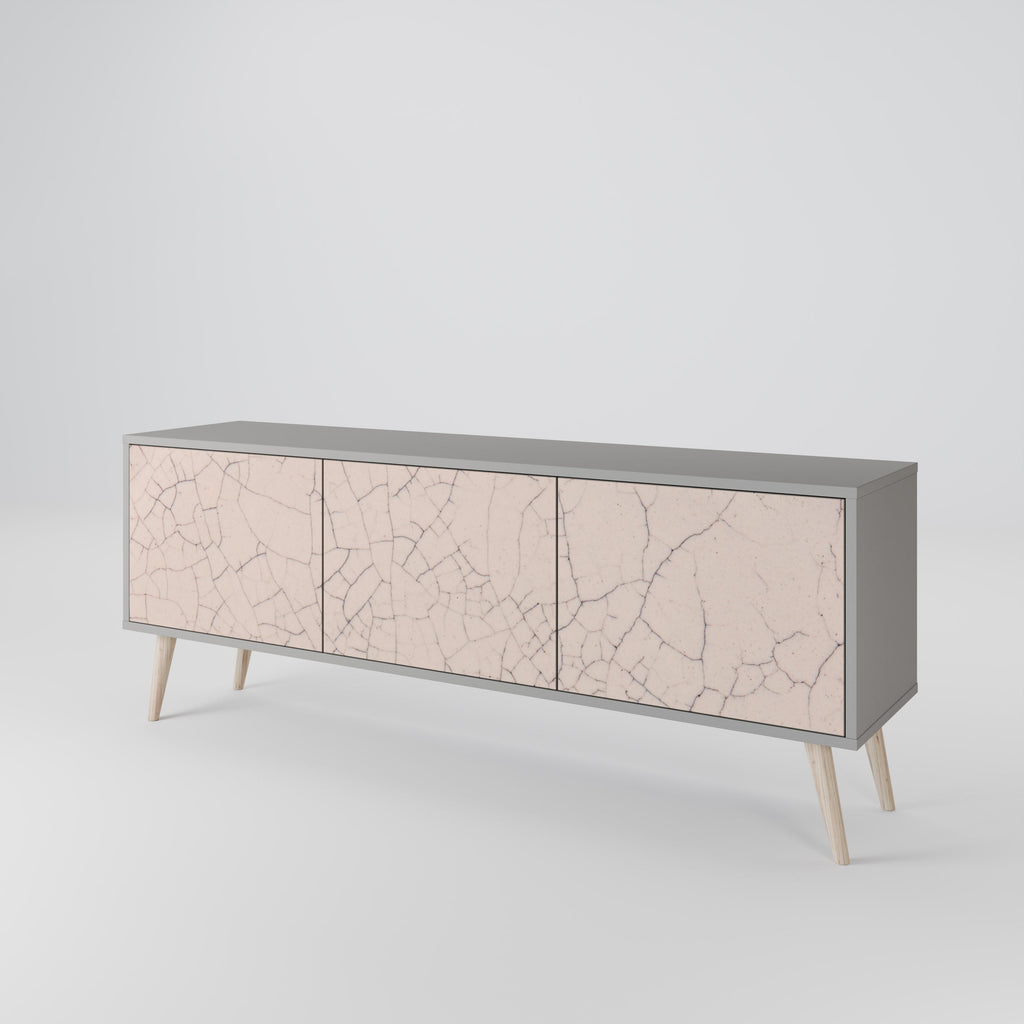 CERAMIC TEXTURE TV-Lowboard mit 3 Türen in Grau