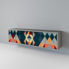 CRACKED ILLUSION TV-Lowboard mit 3 Türen in Grau