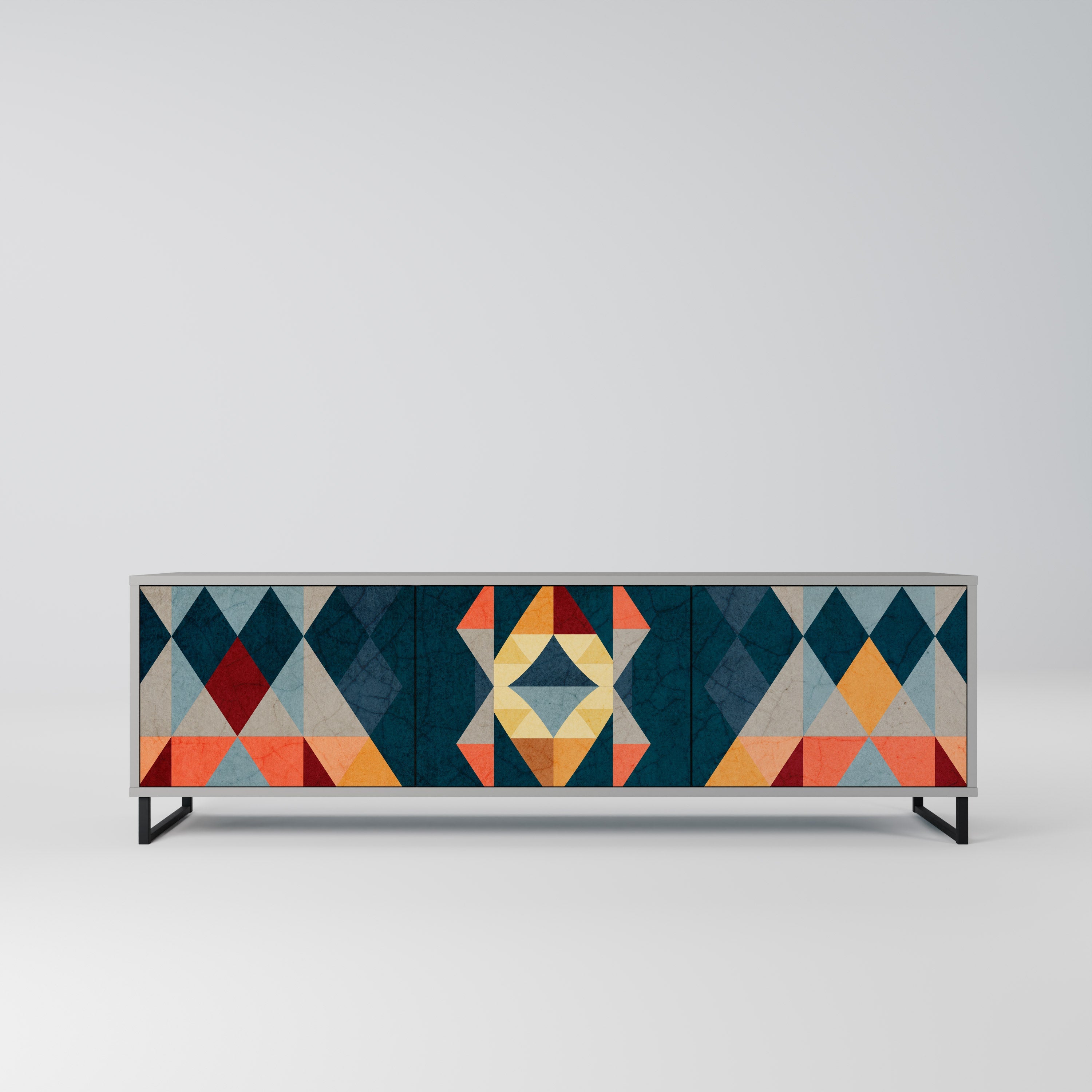 CRACKED ILLUSION TV-Lowboard mit 3 Türen in Grau