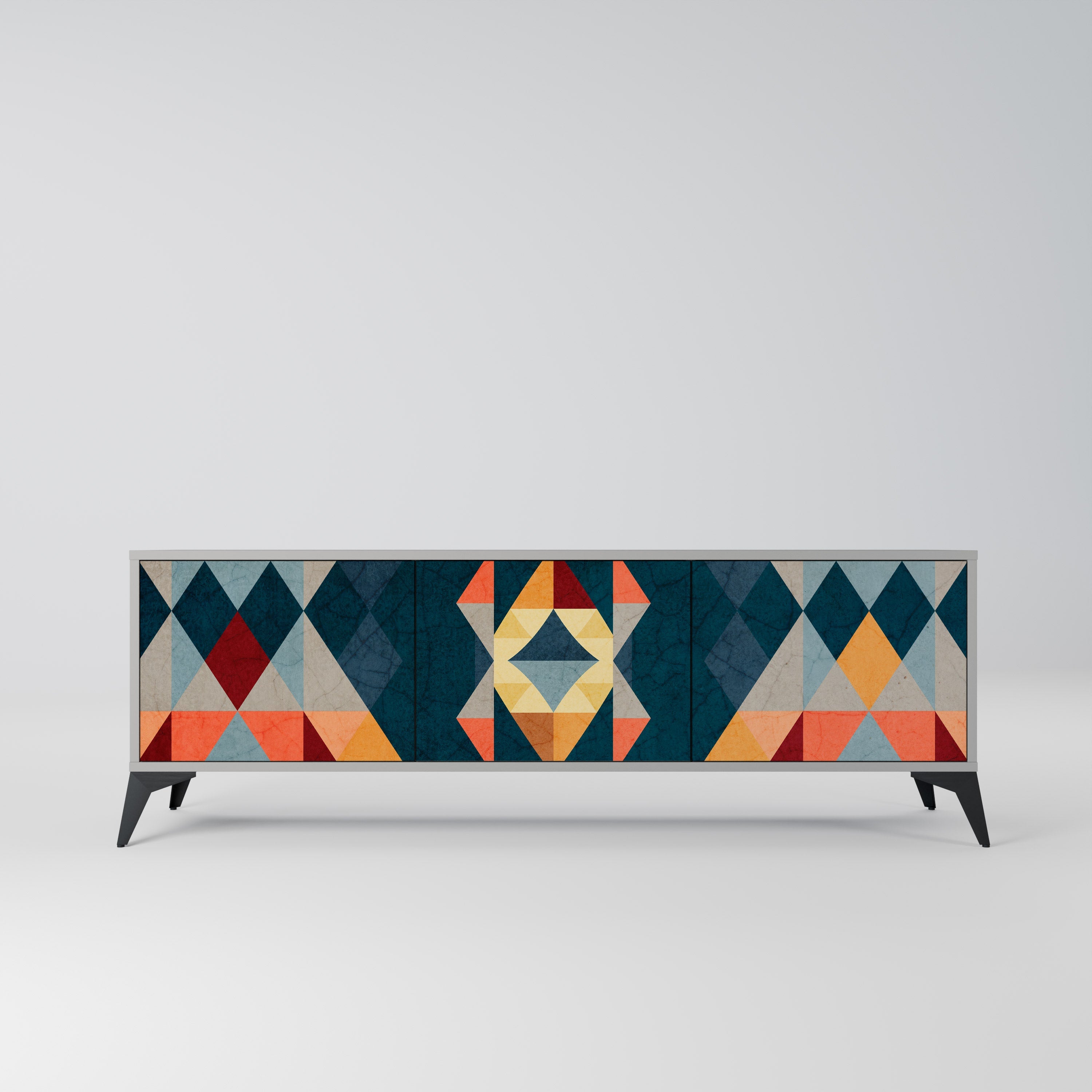 CRACKED ILLUSION TV-Lowboard mit 3 Türen in Grau