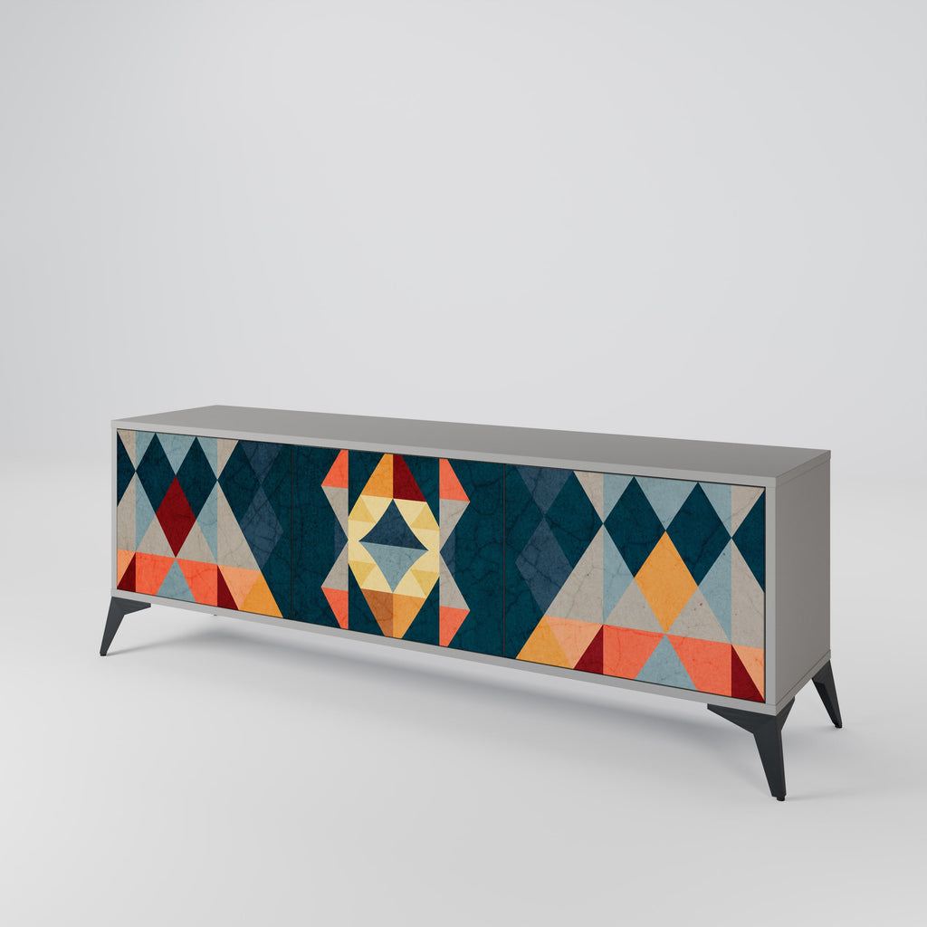 CRACKED ILLUSION TV-Lowboard mit 3 Türen in Grau