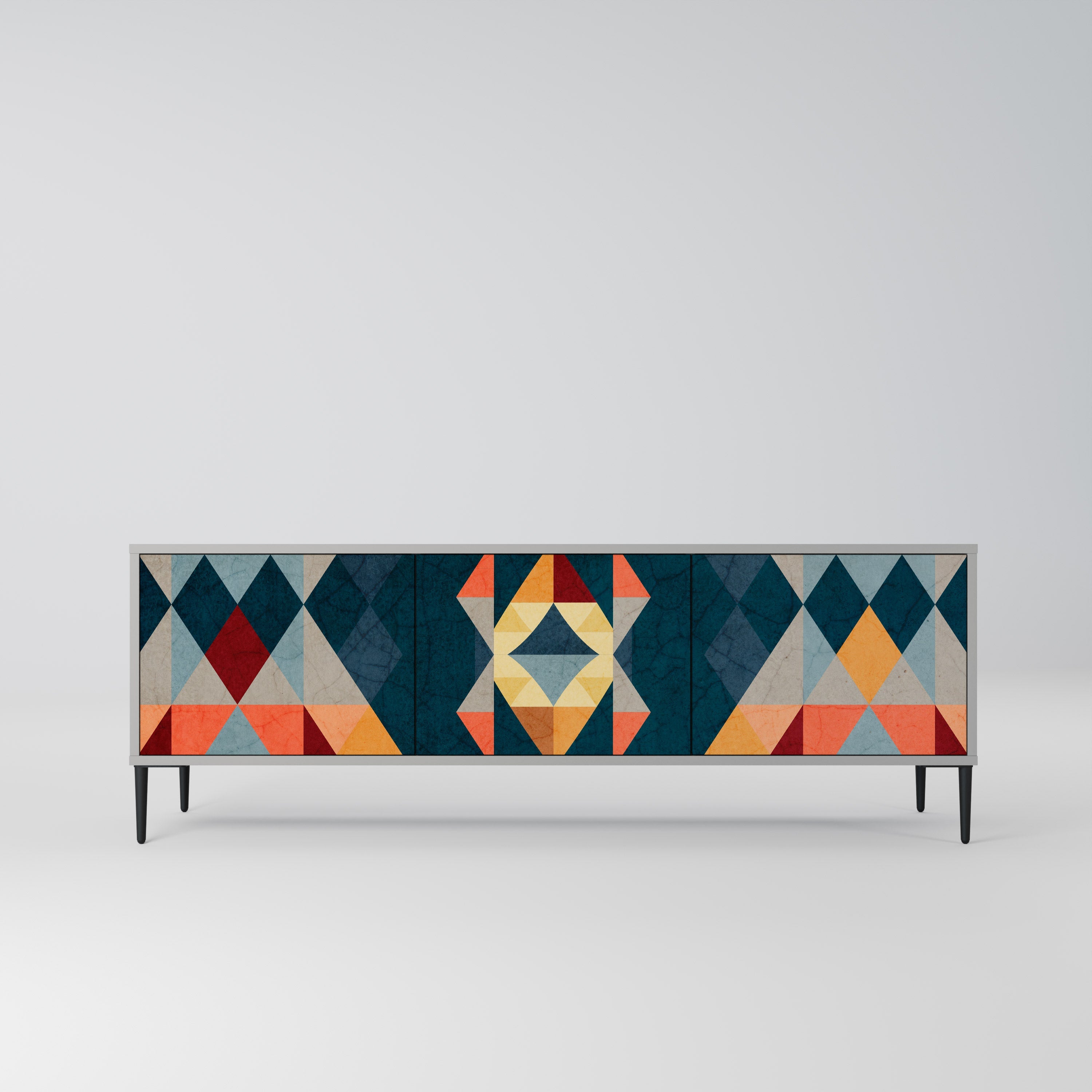 CRACKED ILLUSION TV-Lowboard mit 3 Türen in Grau